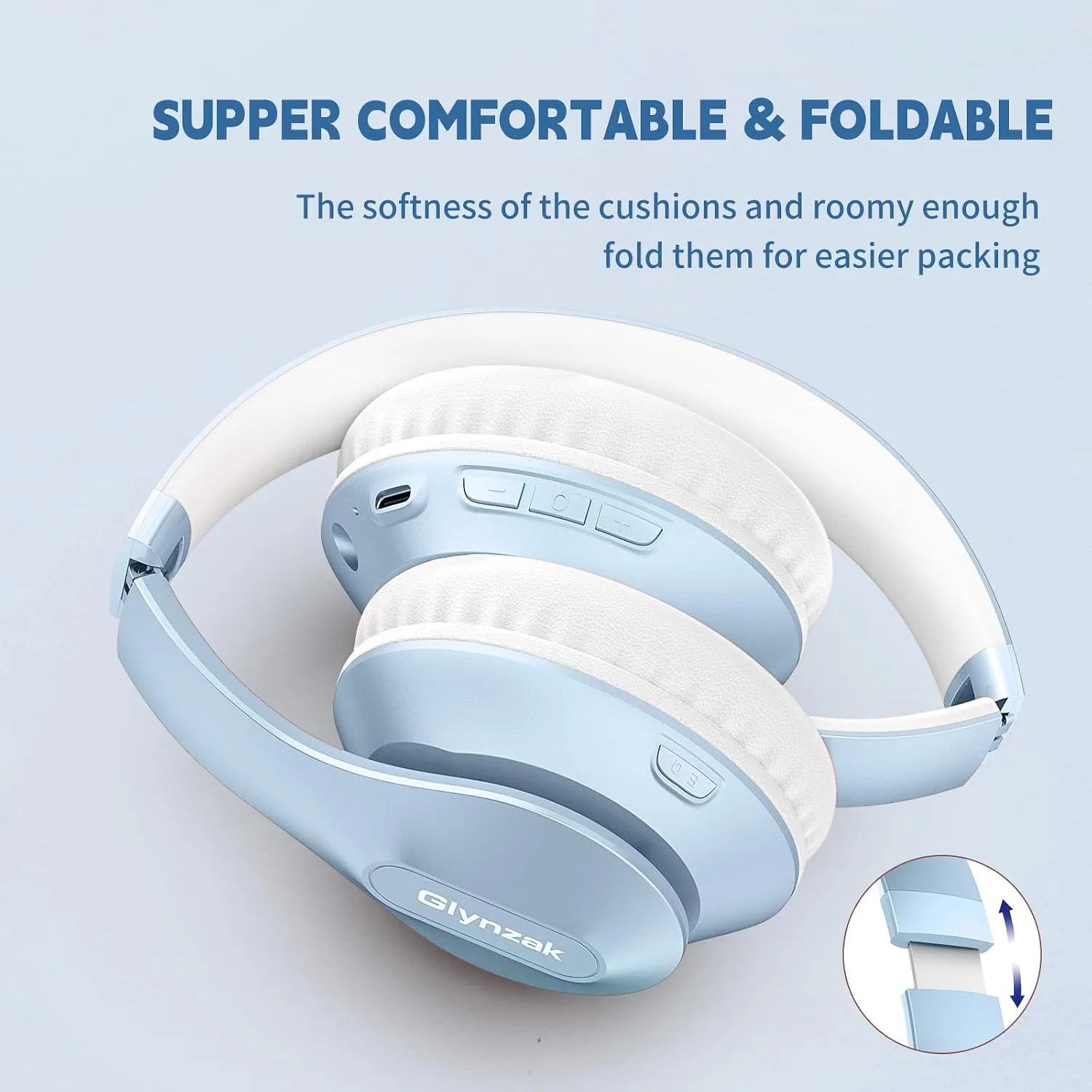 Wireless Bluetooth Headphones Over Ear V6.0 HiFi Stereo with Mic