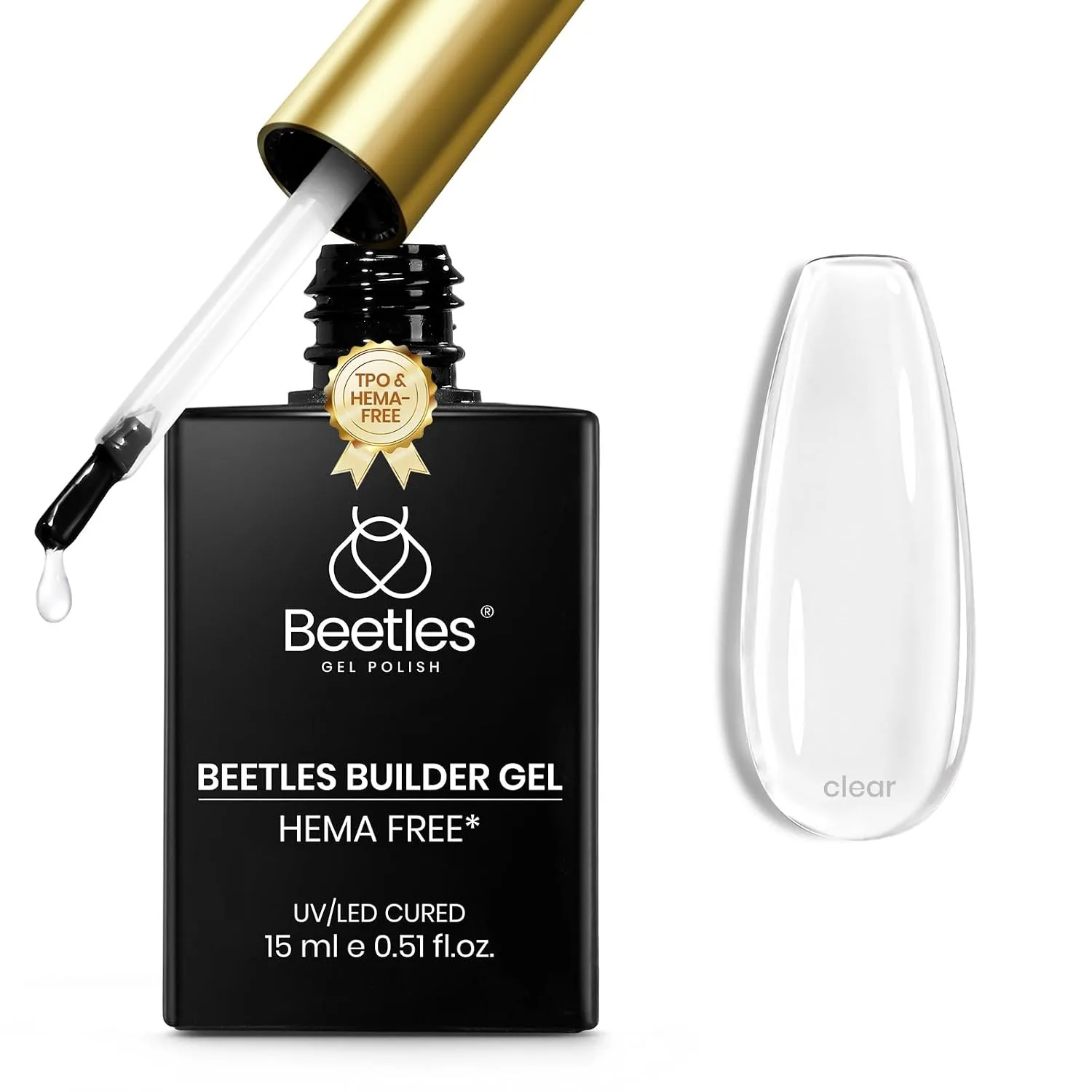 Gel Constructor para Uñas Beetles Clear 15ml Sin HEMA ni TPO