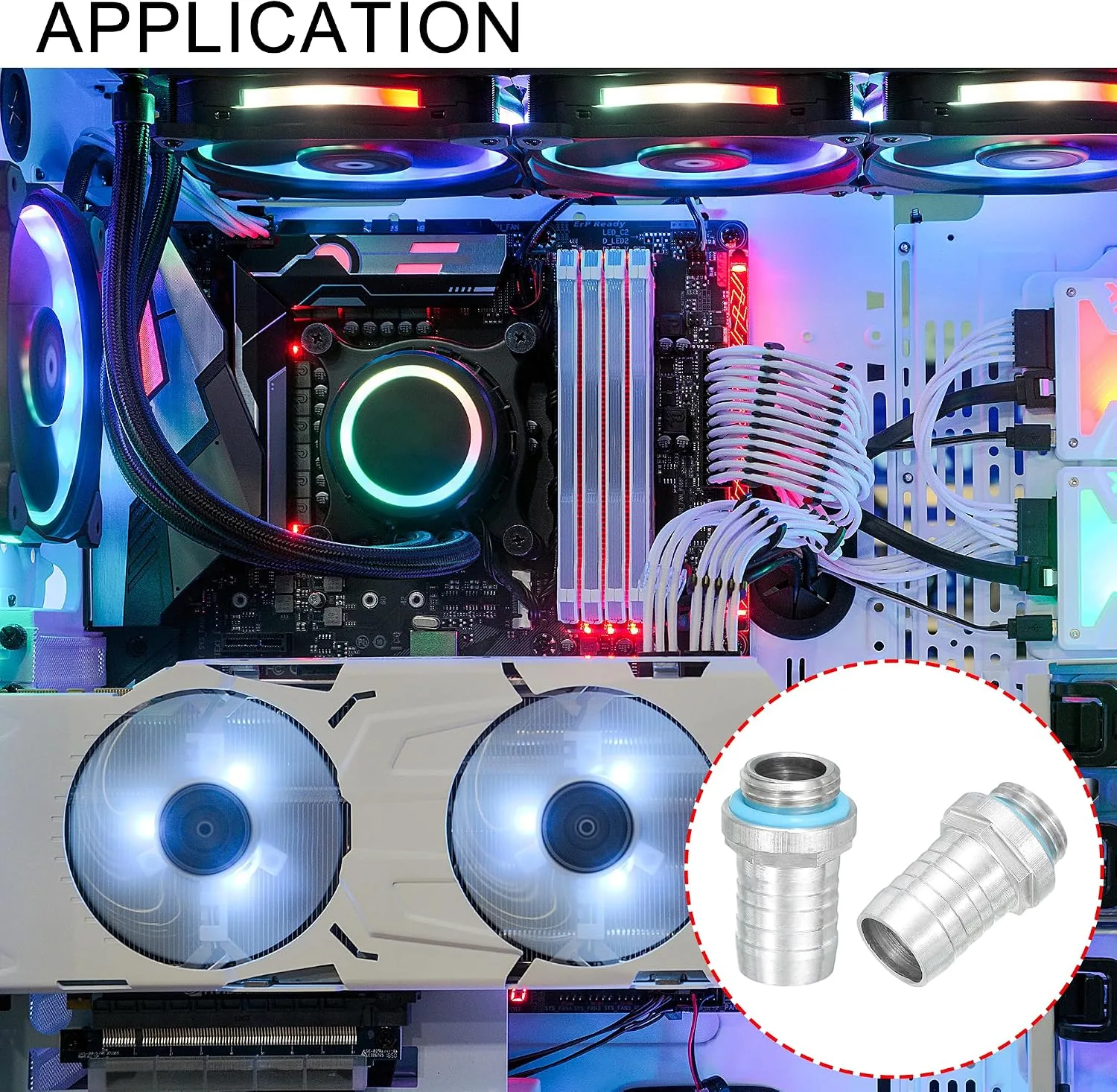 uxcell 8pcs G1/4 Fitting, G1/4 Thread with 13mm OD Nozzle PC Water Cooling Hose Barb Fitting for PC Water Cooling System Accessories