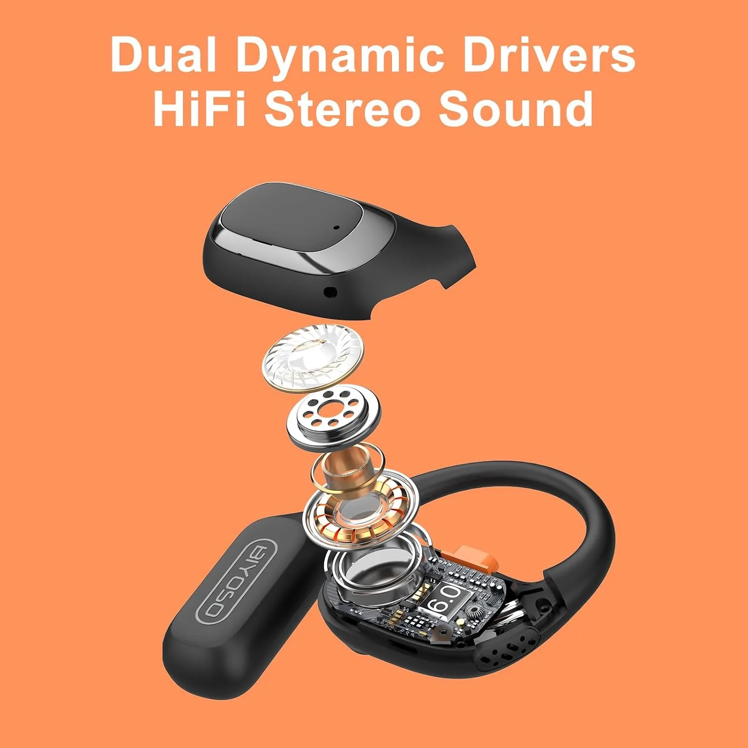 X52 Open-Ear Headphones, Open Earbuds, Dual-Channel