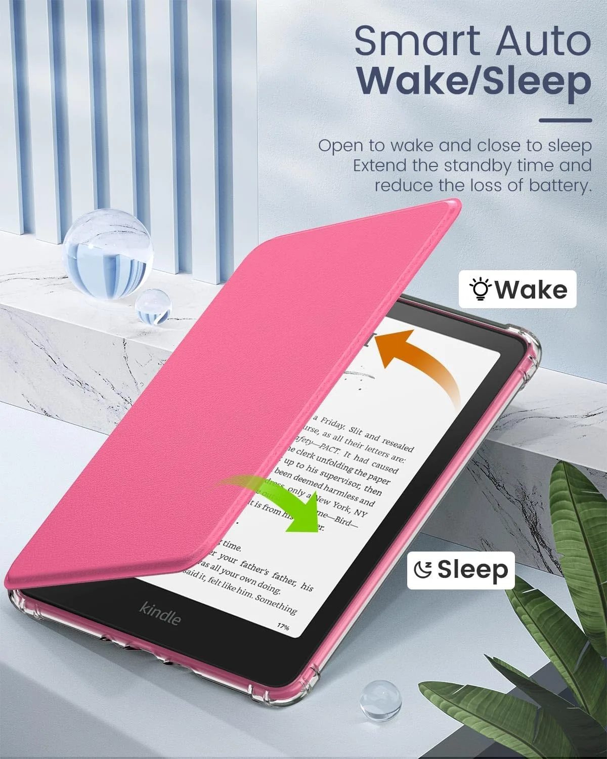Moko Case for Kindle Paperwhite 12th Gen & Colorsoft 2024,Raspberry