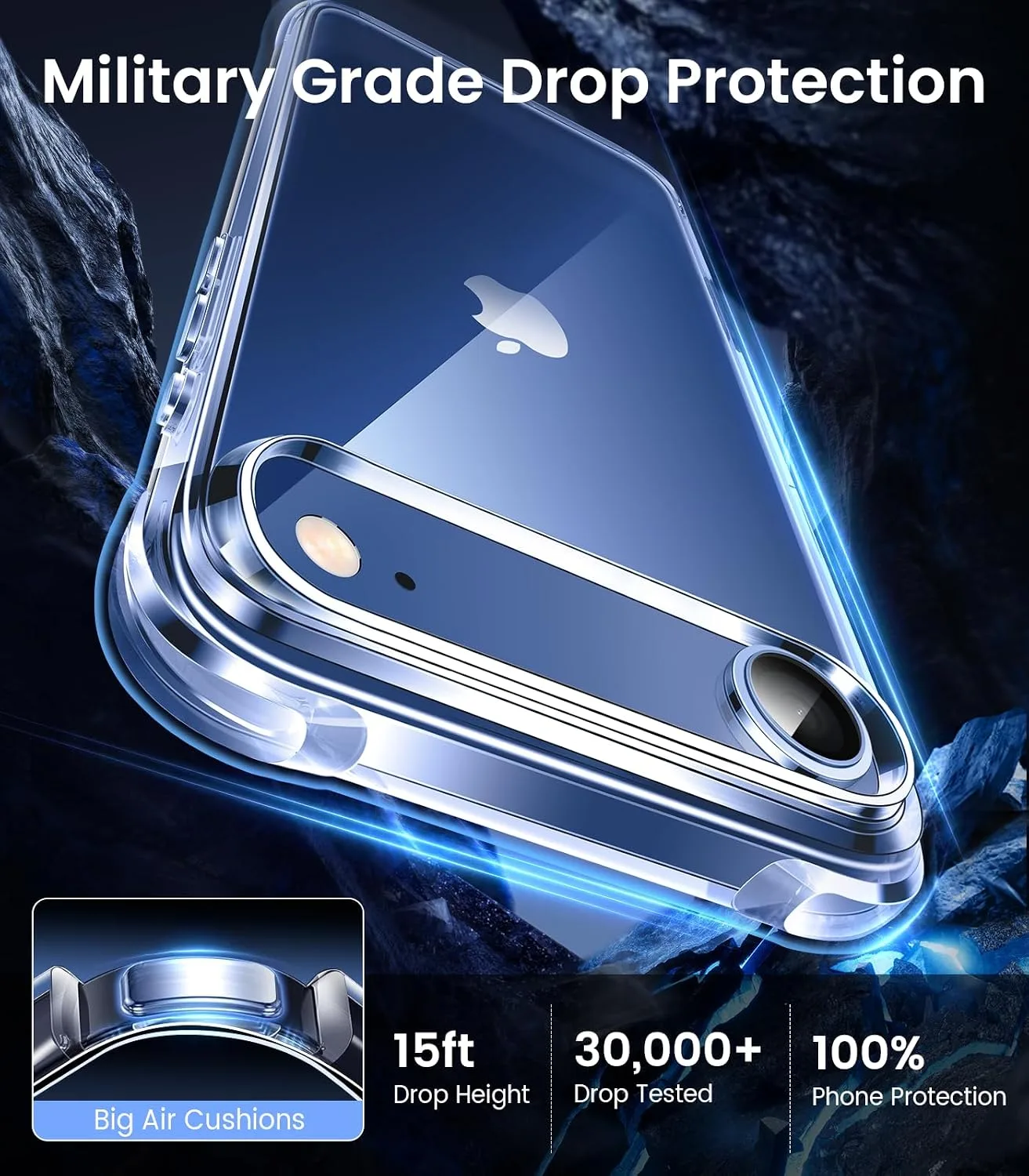 Mkeke for iPhone Air Case Clear, [Not Yellowing] [Military-Grade Drop Protection] Protective Clear for Apple iPhone 17 Air Case with Shockproof Bumper 2025