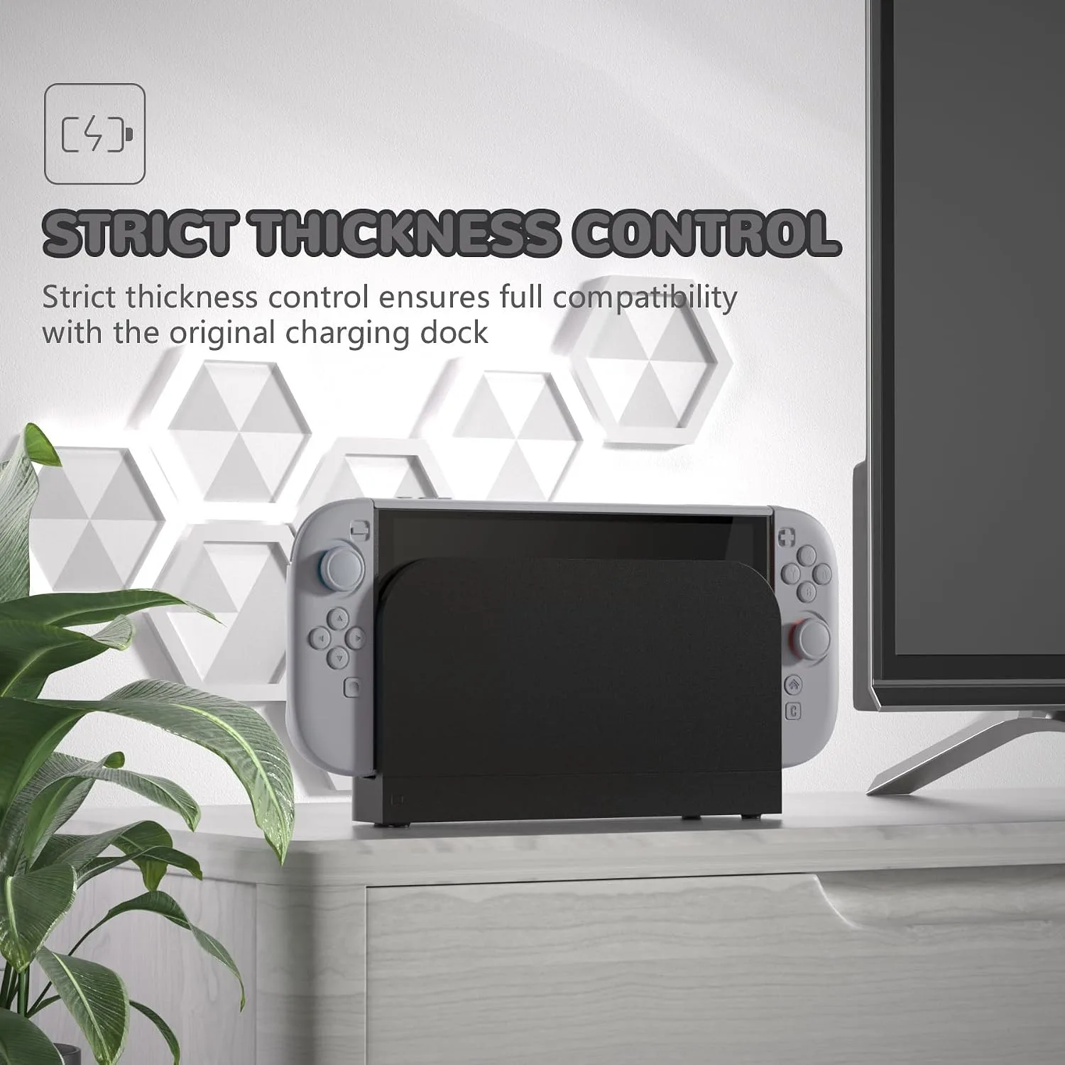 PlayVital Hard Case for Nintendo Switch 2 with Extra Stand & Thumb Grip Caps | Split Design, Dockable Protective Full-Body Shell Cover for Nintendo Switch 2 | Solid Color Series, New Hope Gray