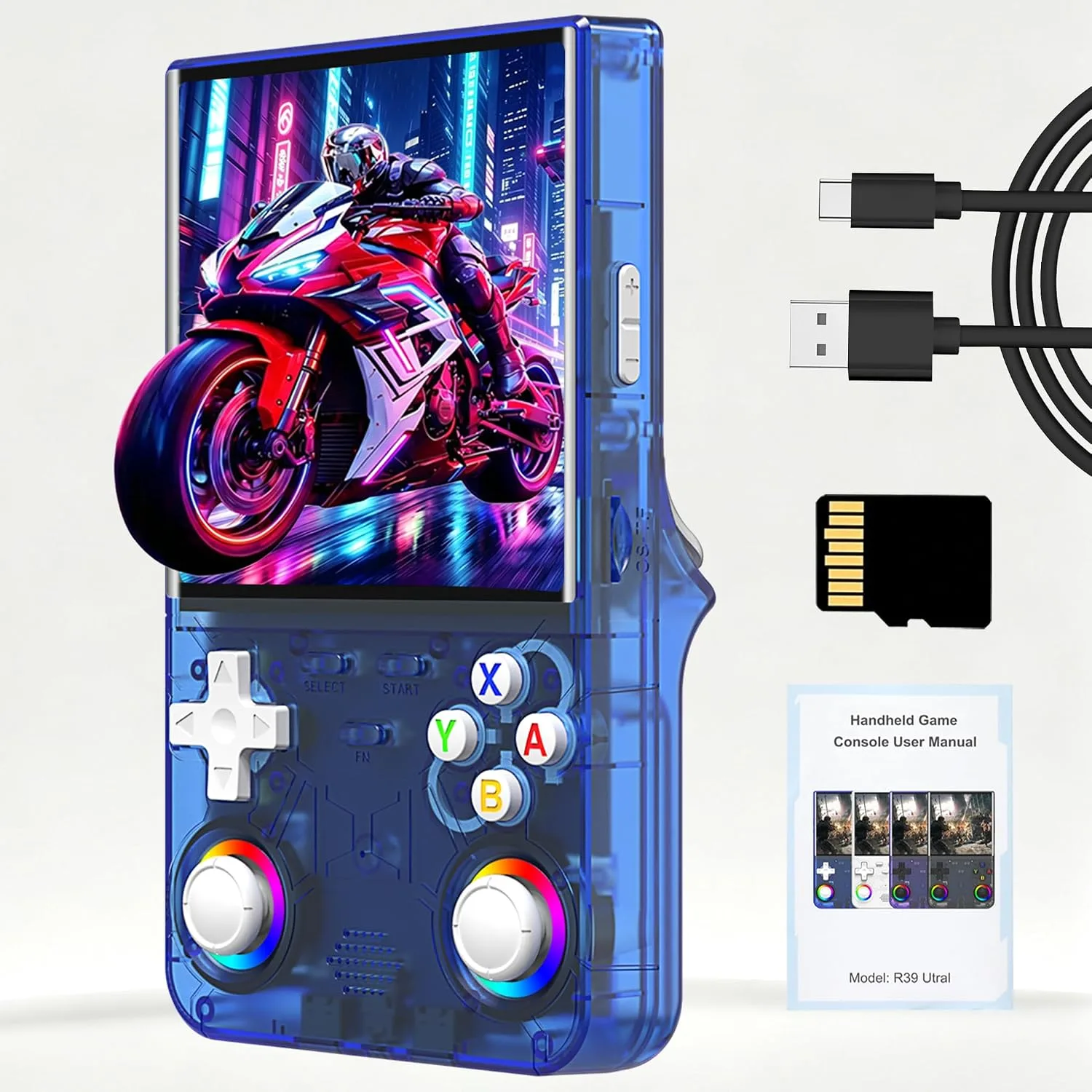 Retro Handheld Game Console, 4.0 Inch 720P IPS Screen,20+ Emulators,Blue