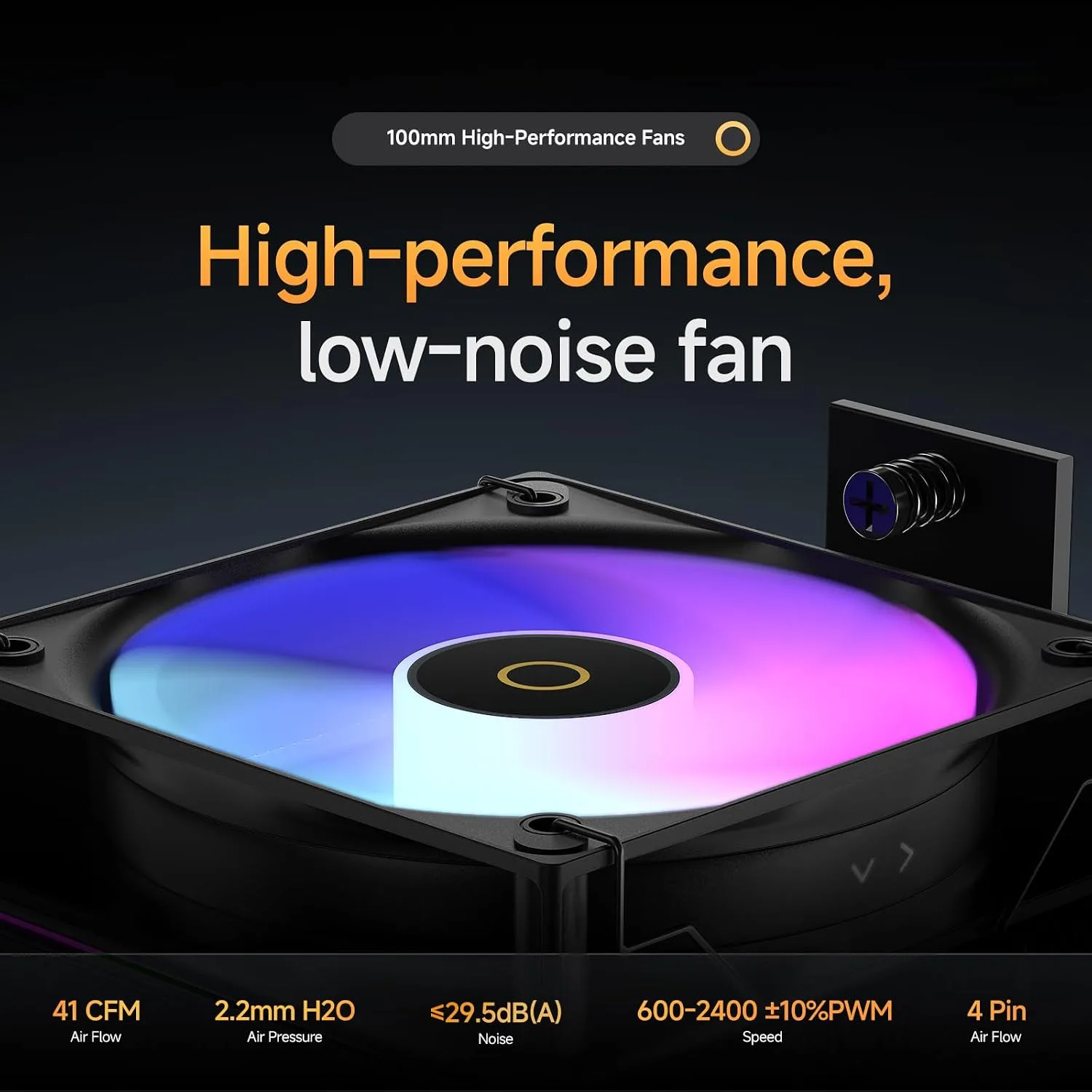 Gamma A40 ARGB CPU Cooler,133mm Compact Tower CPU Air Cooler,100mm PWM Fan