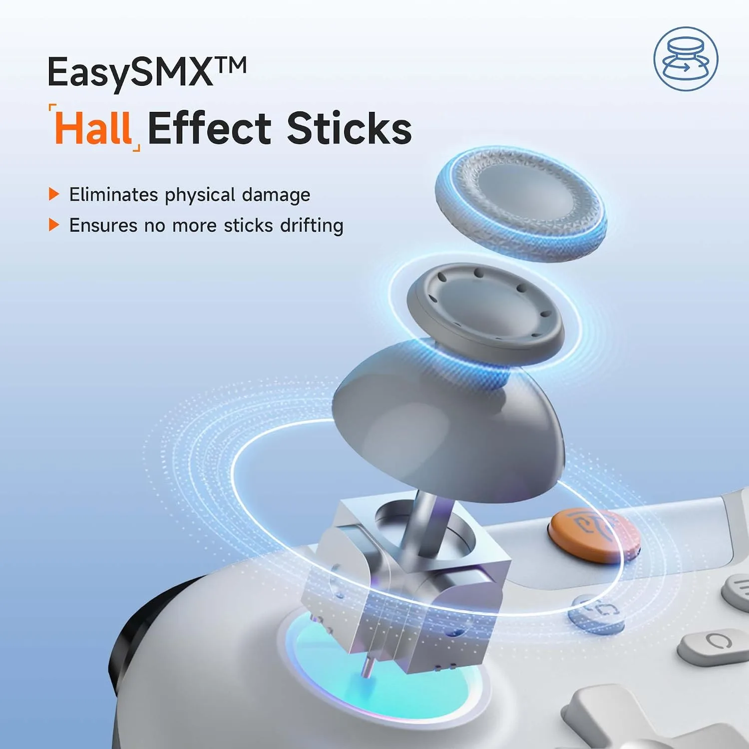 EasySMX X05 Wireless Game Controller for PC,Switch, Android,Steam,White