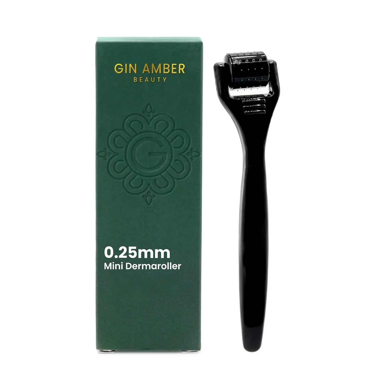 Gin Amber Beauty Mini Derma Roller- 48 Individual Needles for Face, 0.25 mm