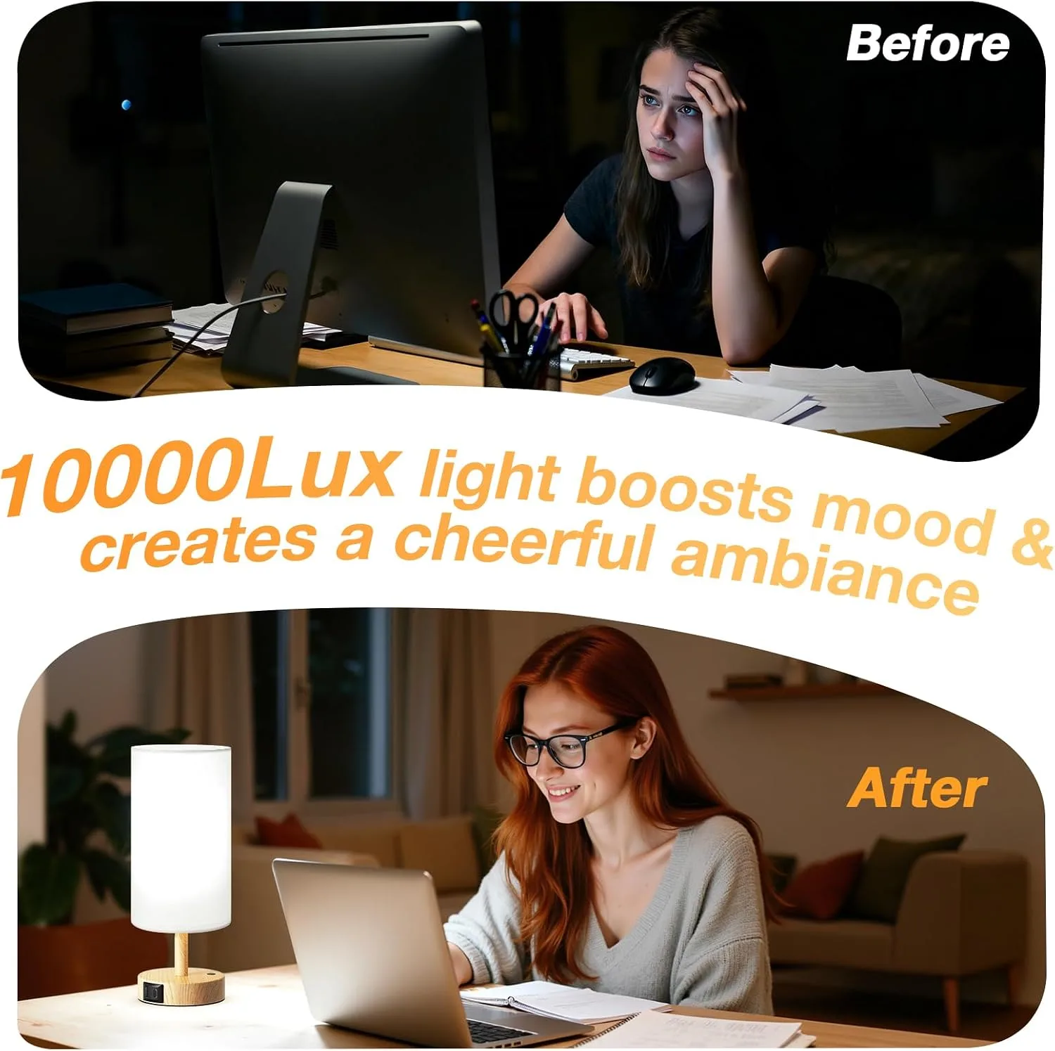 Dicoool Light Therapy Lamp 10000 Lux - Happy Sunlight Lamp for Mood Boost