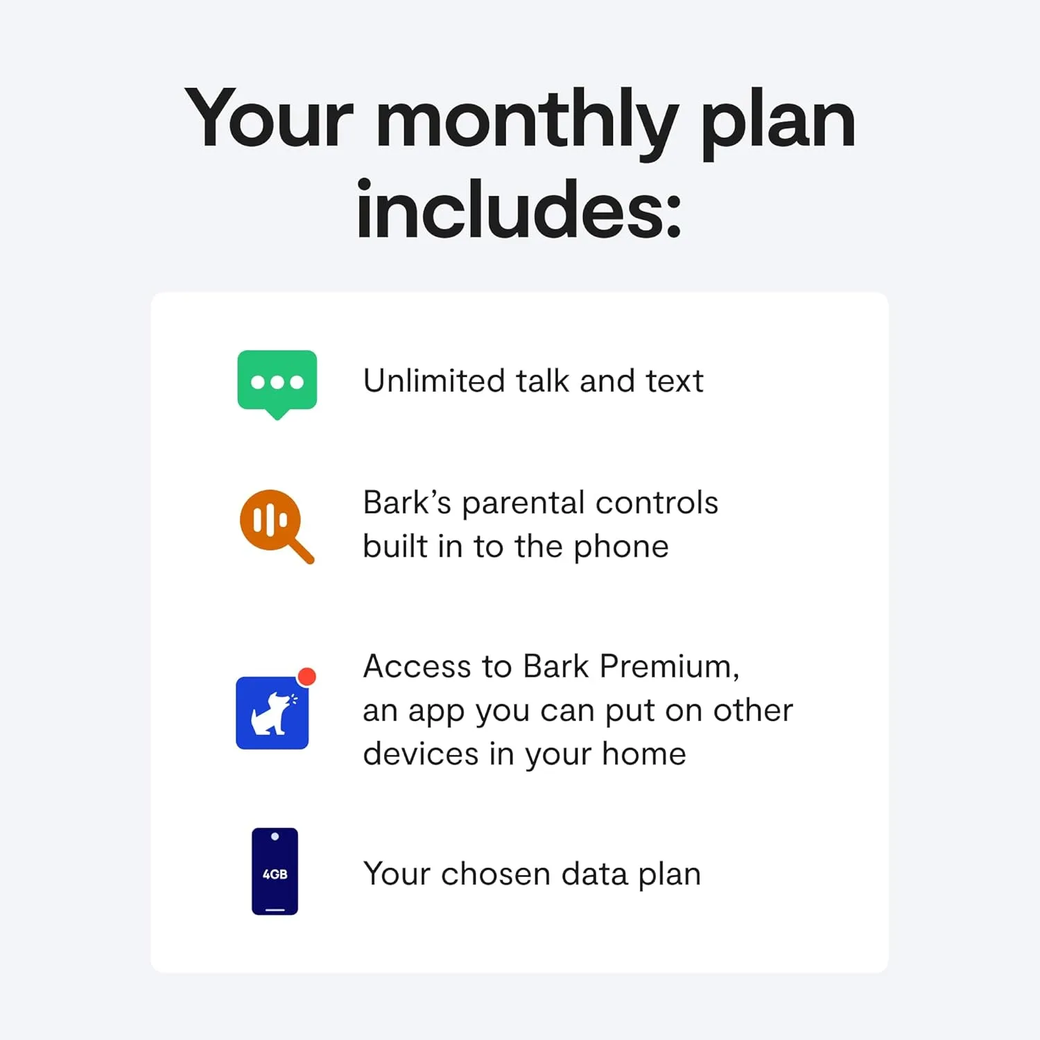 Bark Phone for Kids & Teens - GPS Tracking & Parental Controls - A16