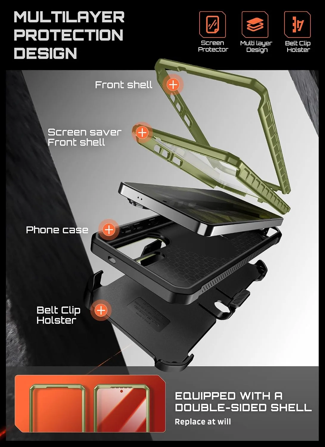 SUPCASE for Samsung Galaxy S26 Ultra Case with Built-in Stand, Green