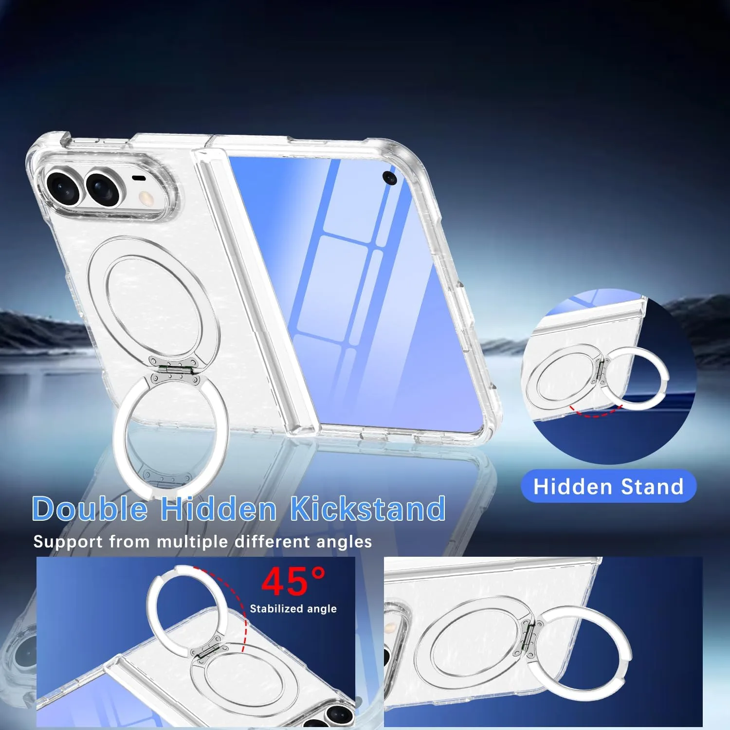 Casetego for iPhone Duo Case Magnetic,with Screen Protector,Clear