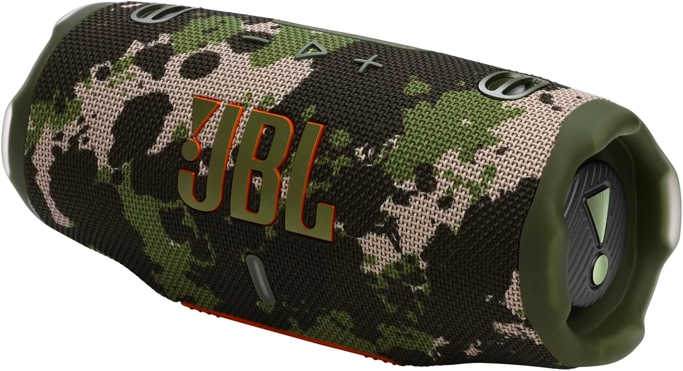 JBL Charge 6 - Portable Waterproof & Drop-Proof Bluetooth Speaker, Bold Pro Sound with AI Sound Boost, 28Hrs of Playtime, Built-in powerbank & Comes with a Sturdy/Removable Carrying Strap (Squad)
