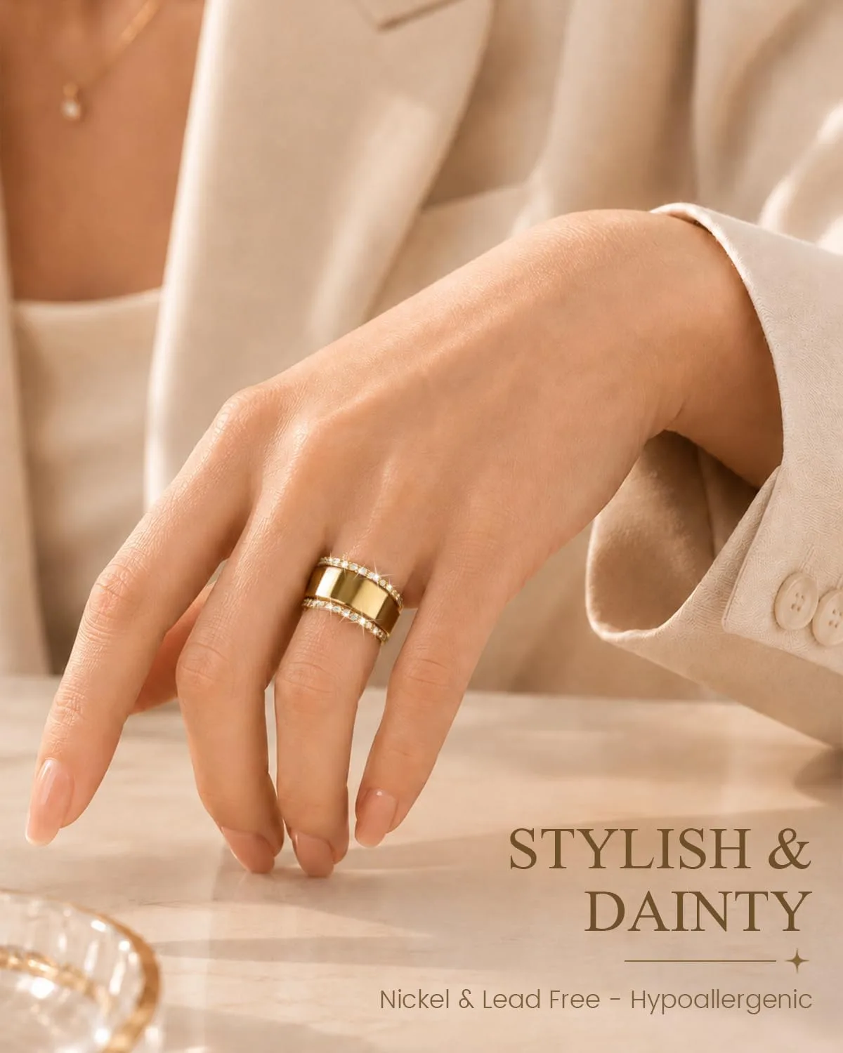 Smart Ring Cover Compatible with Oura Ring 5, 14K Gold Plated Ring Jacket