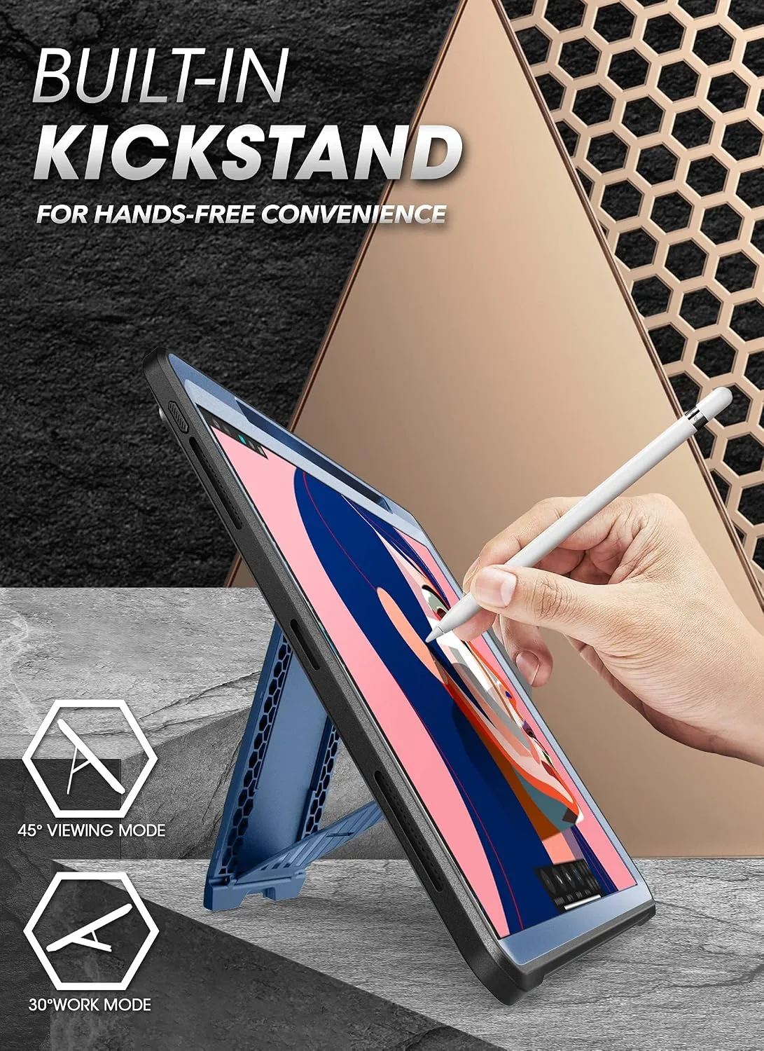 SUPCASE for iPad Pro 12.9 inch Case 2022/2021/2020 with Pencil Holder Blue