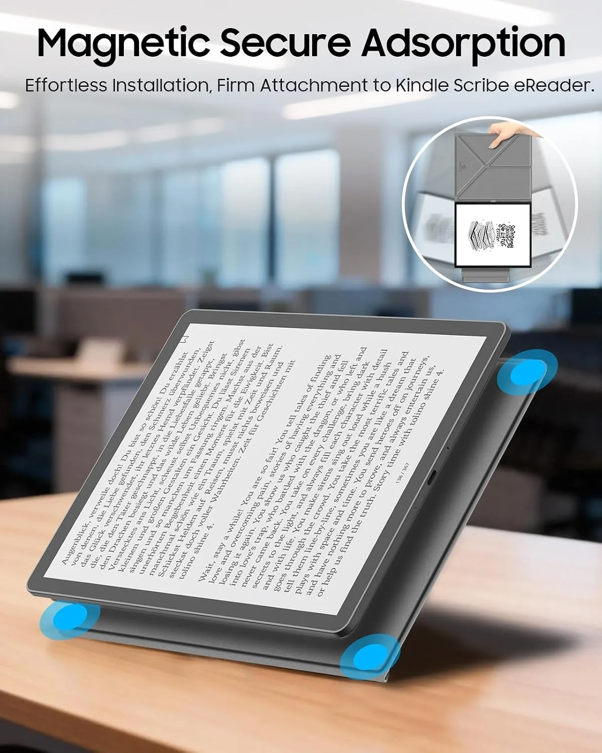 Fintie Magnetic Case for 11" Kindle Scribe 3rd Gen 2025 & Colorsoft, Gray