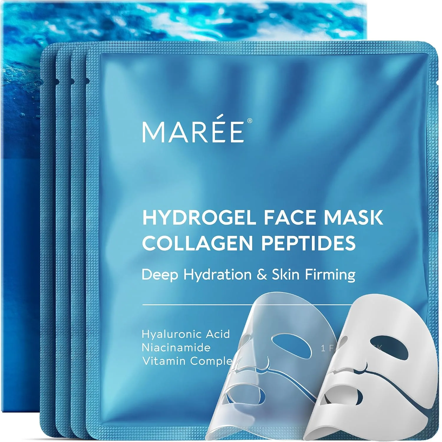 MAREE Hydrogel Collagen Face Mask - Hydrating Cooling Face Masks for Women