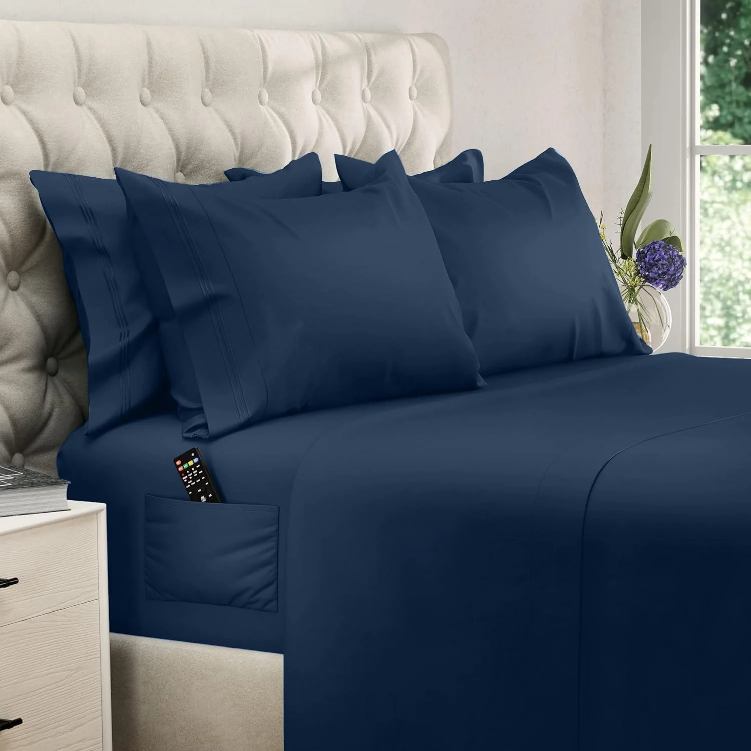 DREAMCARE King Size Sheets Set - 6 pcs Breathable Cooling Sheets King Size
