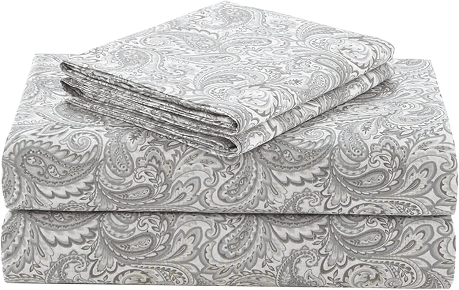 Comfort Spaces 100% Cotton Percale Sheets Queen Size 4 Piece, Paisley Multi
