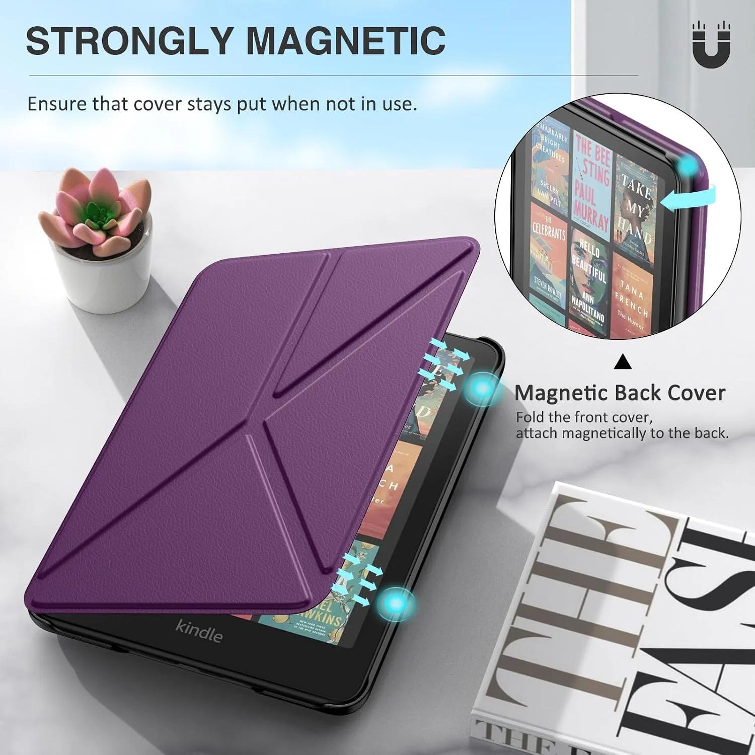 MoKo Case for 7" Kindle Paperwhite 12th Generation 2024, Lychee Deep Purple