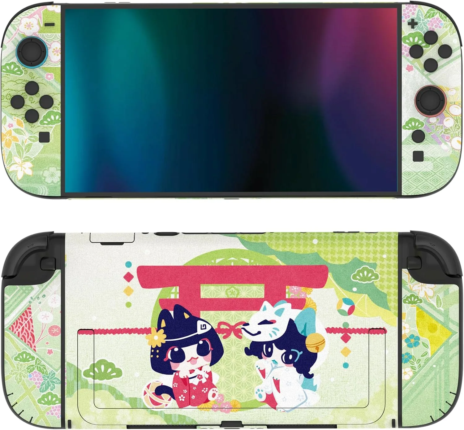 PlayVital for Nintendo Switch 2 Skin Full Set (2-Pack) - Protective Vinyl Decal Stickers for Switch 2 Console, Joycons, Handle Grips & Dock | No Residue, Anti-Scratch - Wishing Shrine