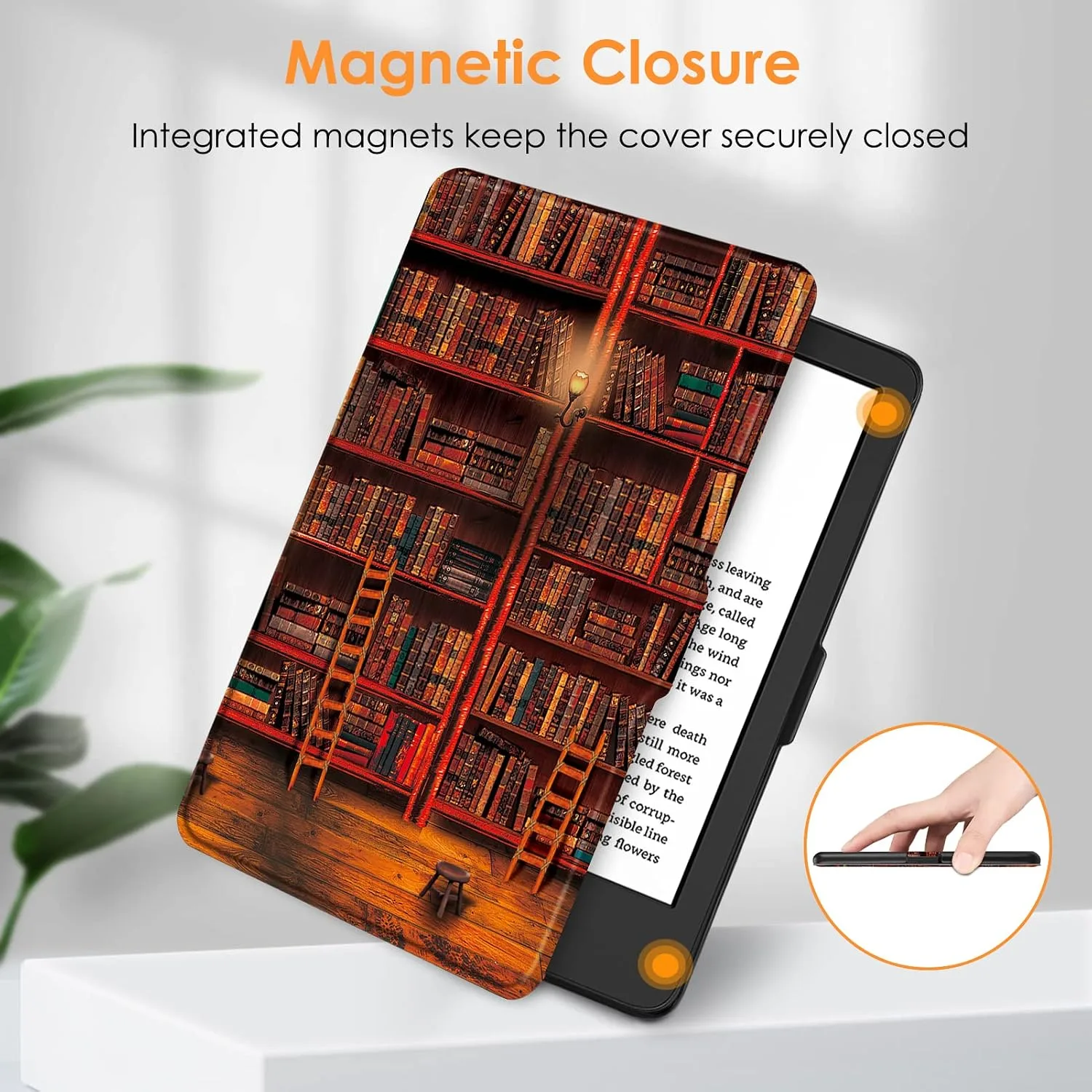 Fintie Slimshell Case for 6" Kindle 2024/2022 11th Generation, Library