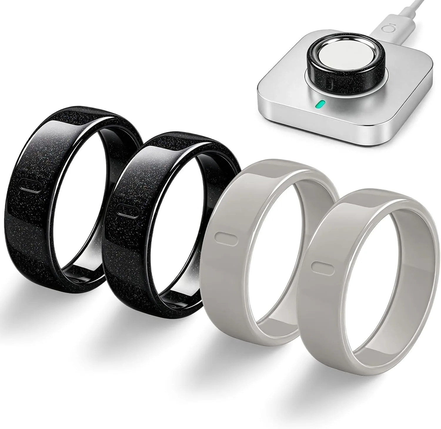 4 Pack Ceramic-Look TPU Ring Cover Compatible with Oura Ring 5