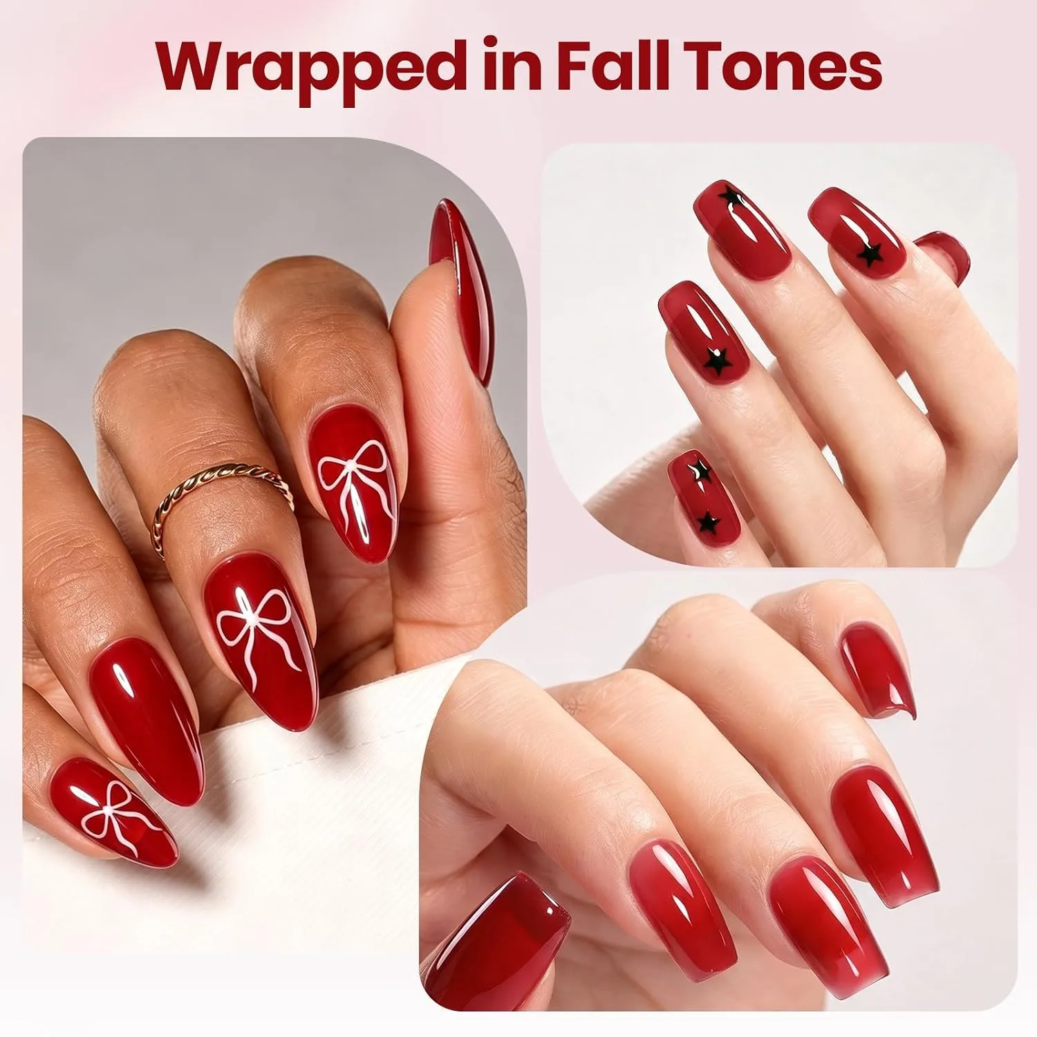 Beetles Hard Gel for Nails Wine Red, 30g TPO & HEMA-FREE & Flat Nail Brush