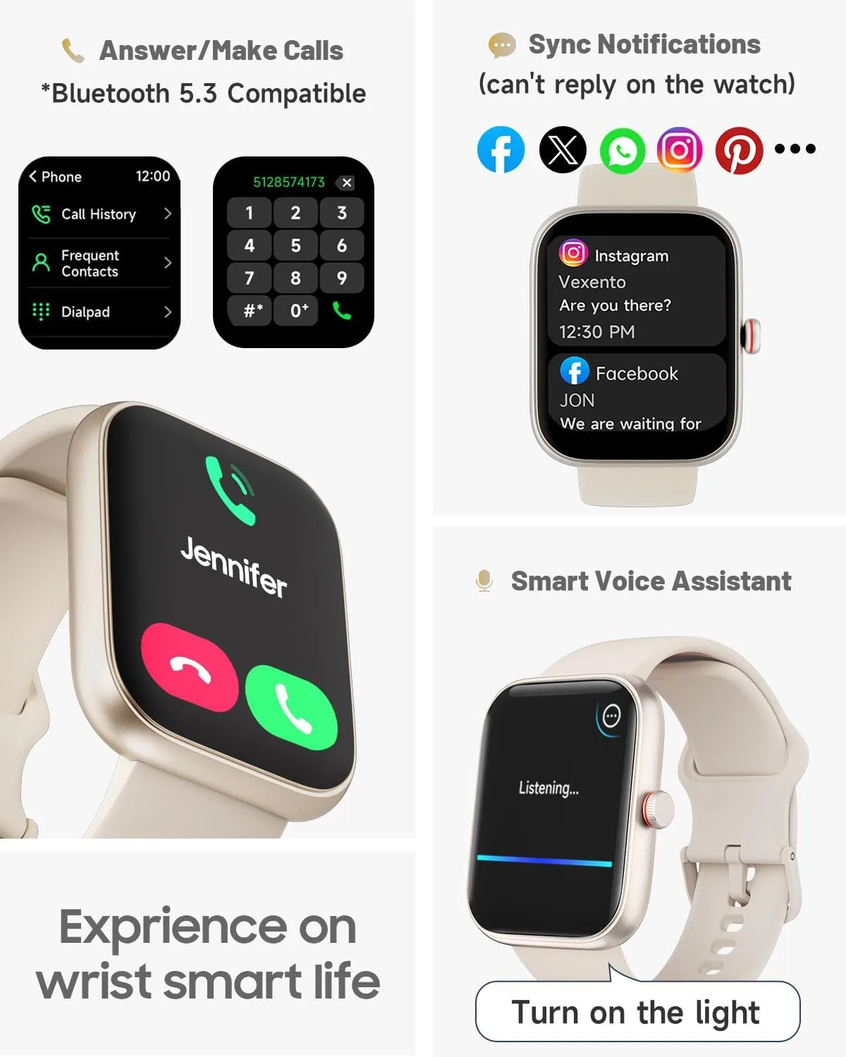 1.91" Smart Watch for Women with ALEXA, Fitness Watch for Android iOS Phone