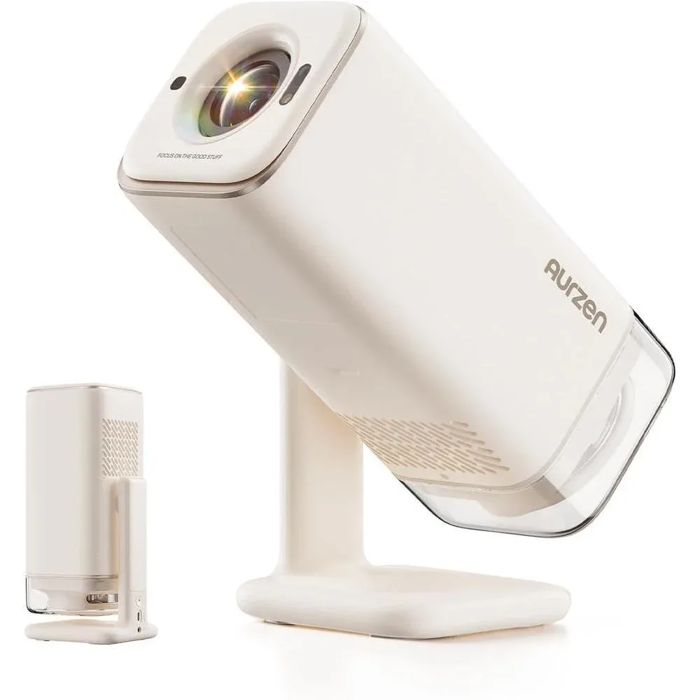 Proyector Aurzen BOOM Air Google TV portátil con USB-C blanco