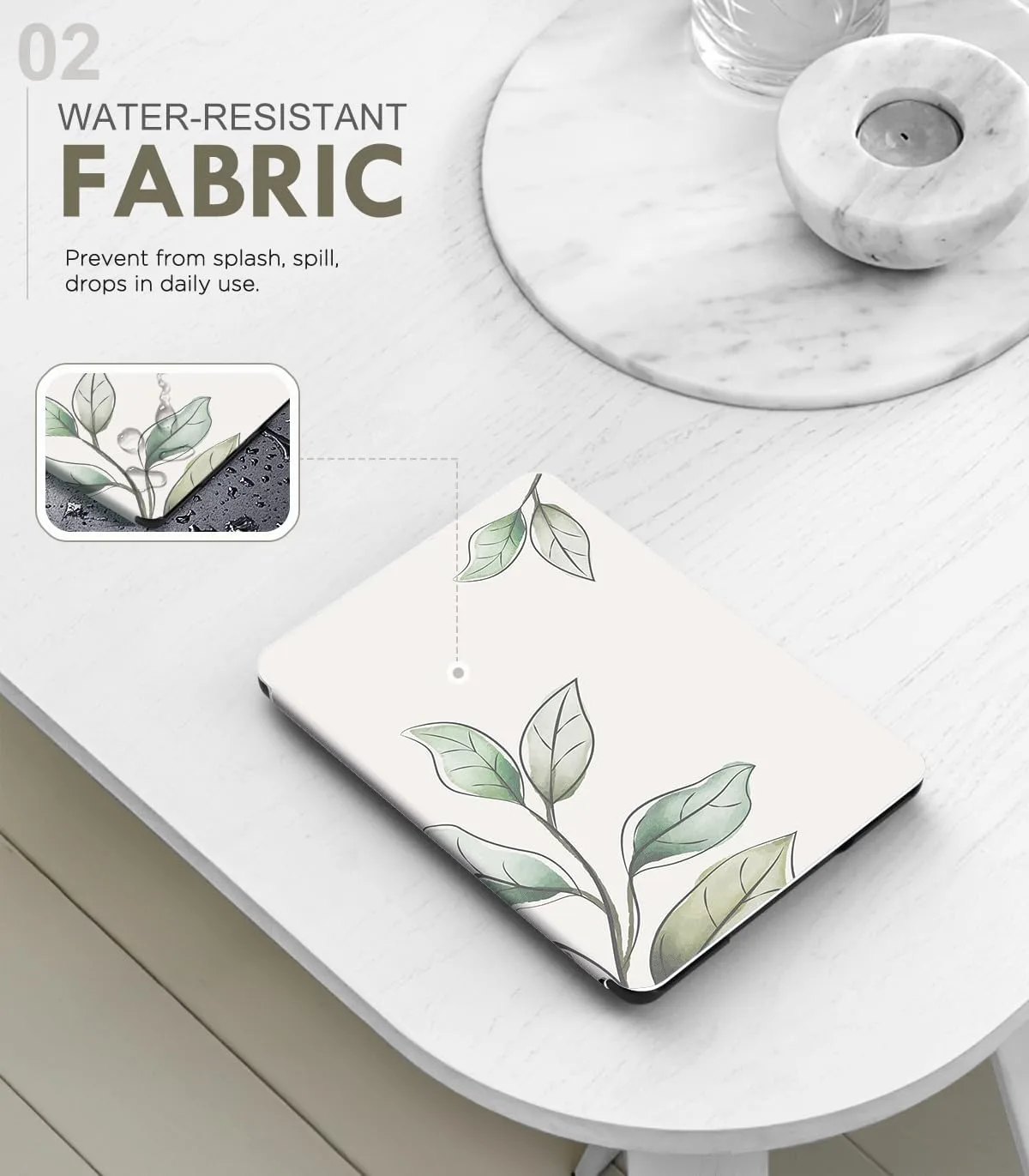 MoKo Case for 7" Kindle Paperwhite 12th Gen 2024/Colorsoft, Leaves