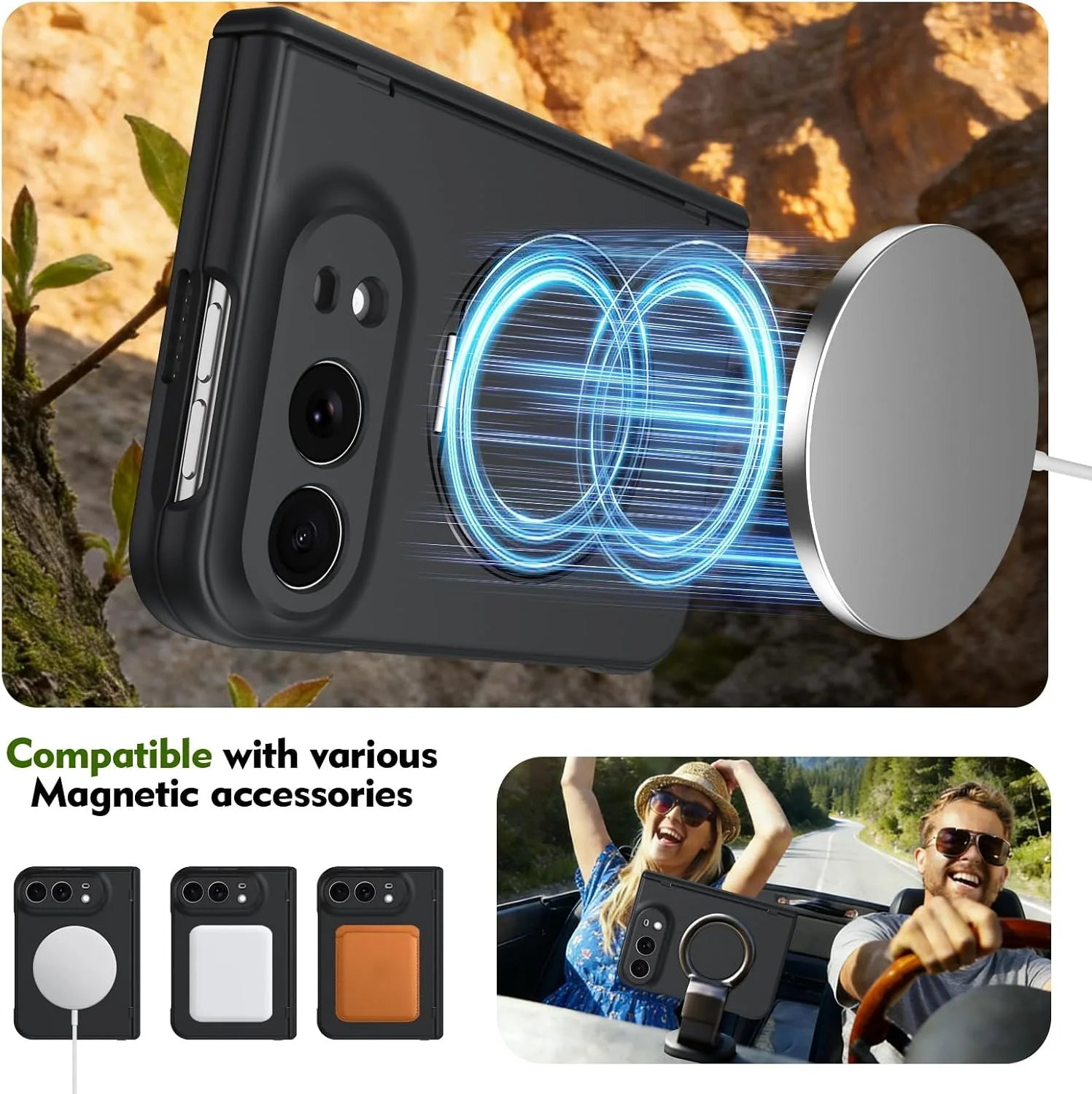 for iPhone Duo Case with Hinge Protection, Black