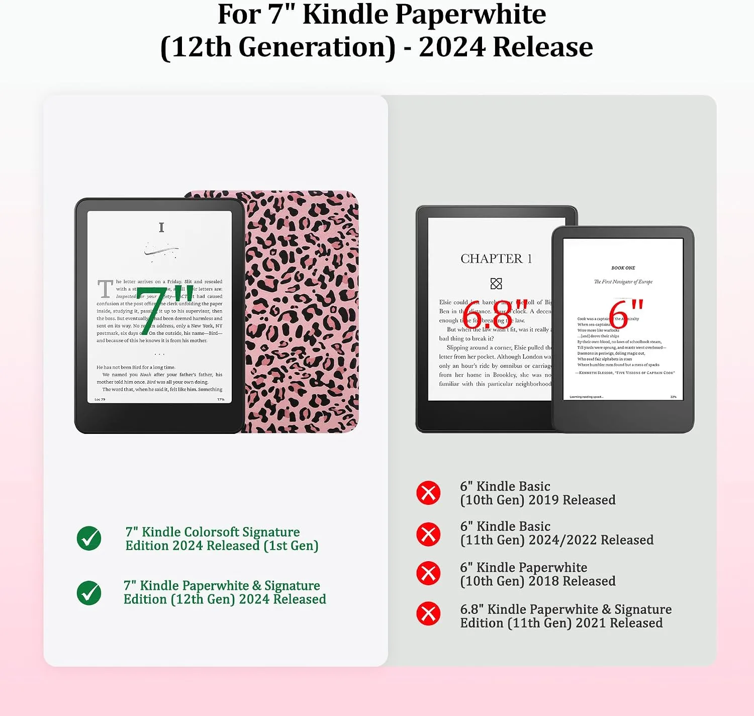 SESENSE Magnetic Case for 7'' Kindle Paperwhite 12th Gen 2024 & Colorsoft