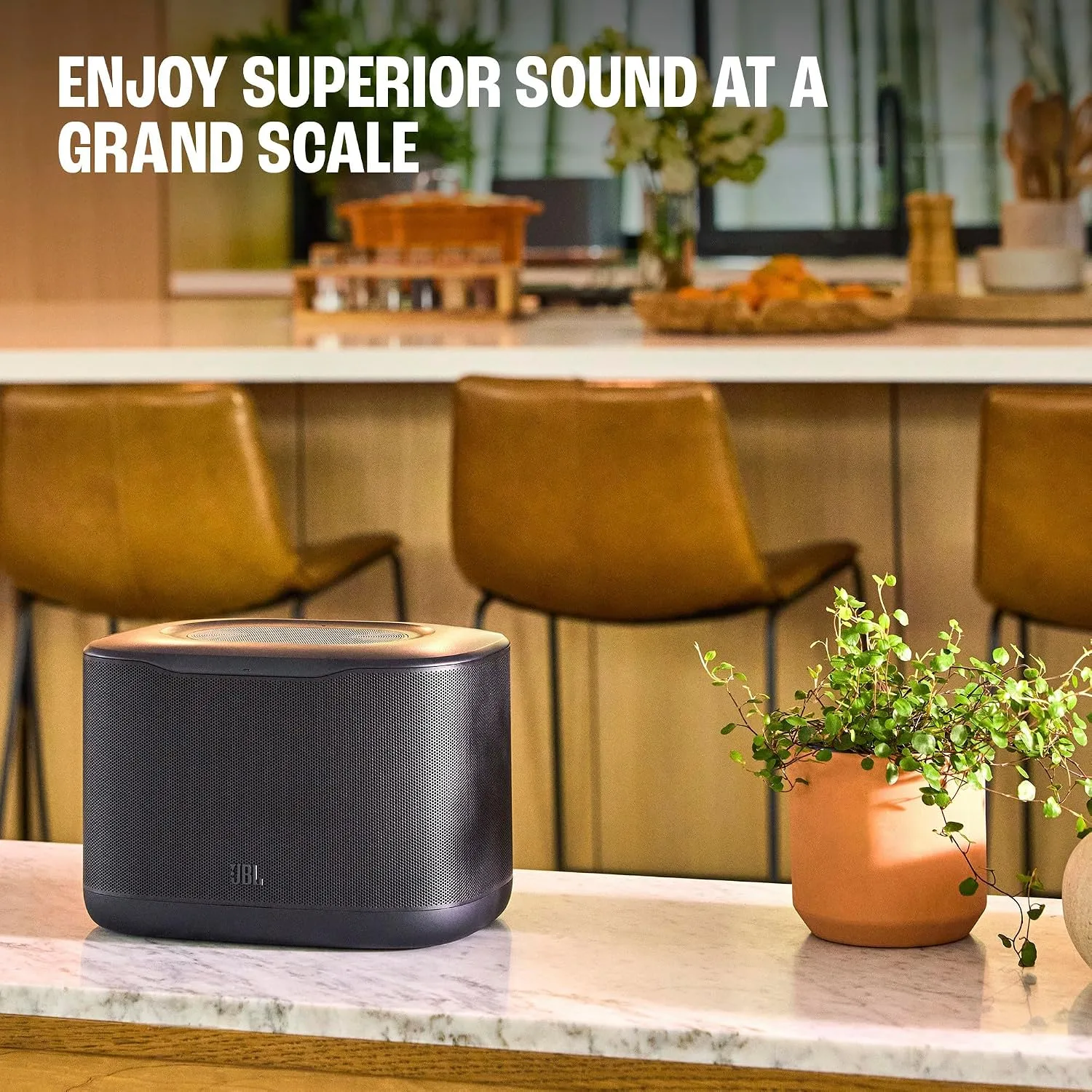 JBL Cove X1: 3D Room-Filling Wi-Fi Home Speaker with Access to Alexa+–White