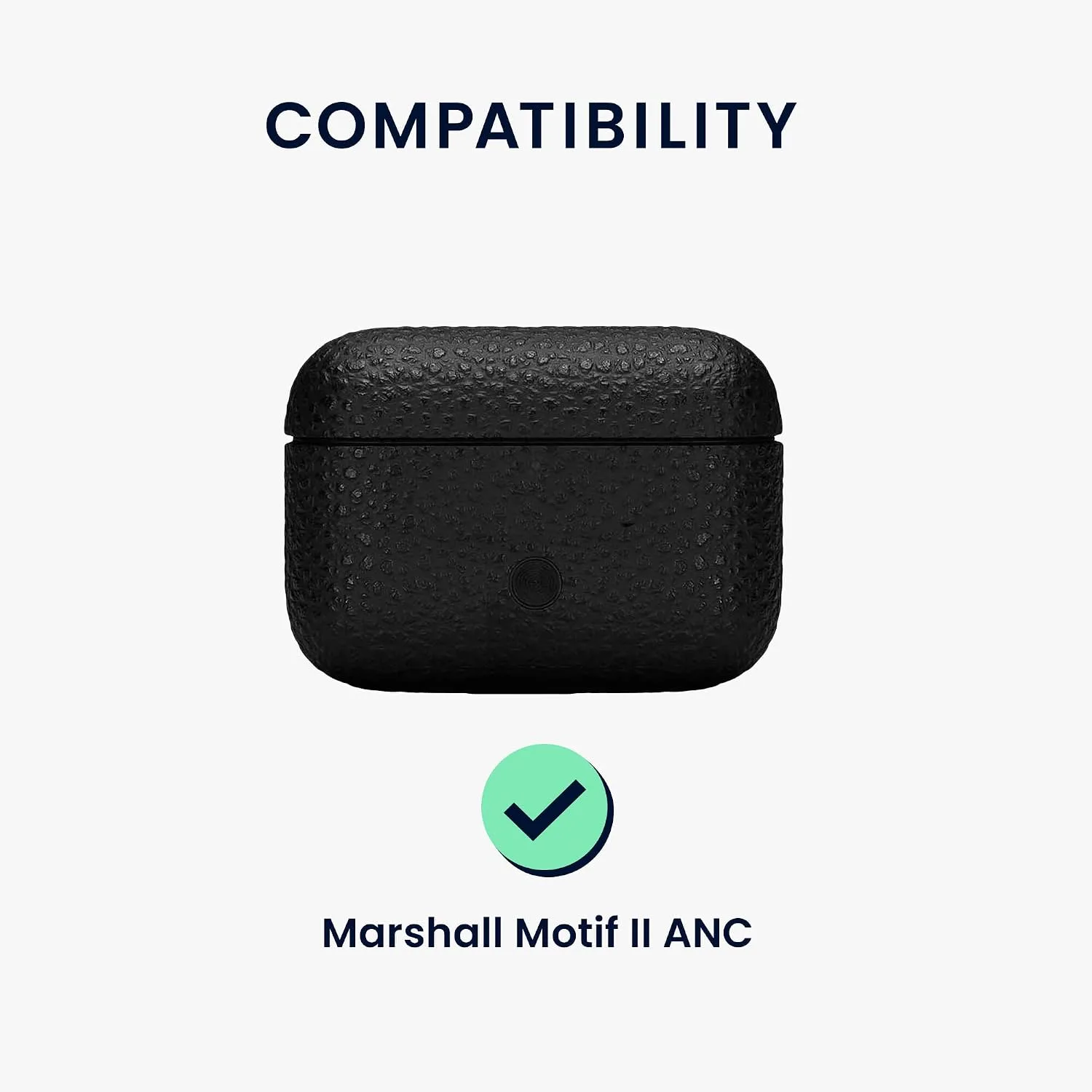 kwmobile Cover for Marshall Motif II ANC Case - Silicone Cover for Earbuds Charging Case - Protective Headphone Holder with Carabiner Clip - Dark Green