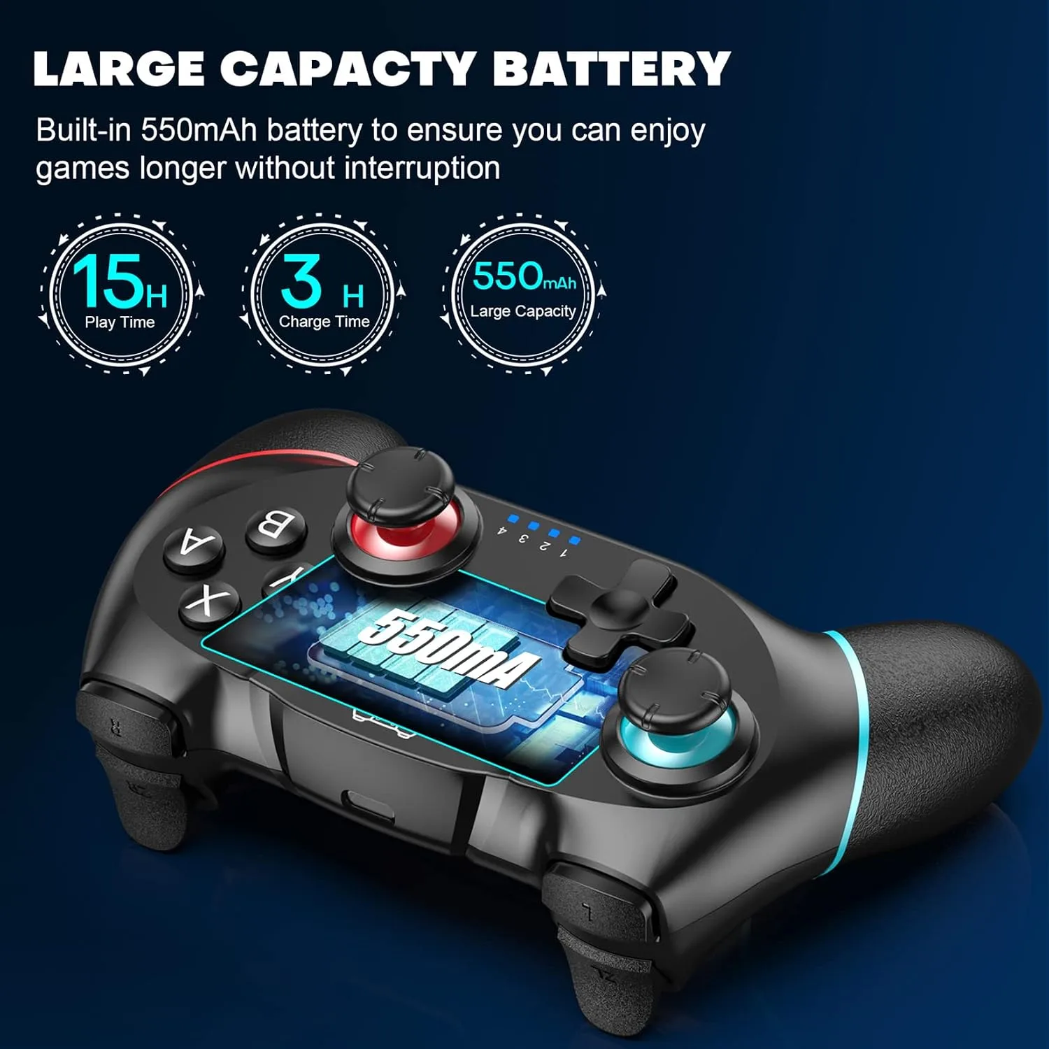 Diswoe Switch Controller, Wireless Pro Controller for Switch 2/Switch/Switch Lite/Switch OLED, Switch Remote Gamepad with Joystick, Adjustable Turbo Vibration with Programmable Function