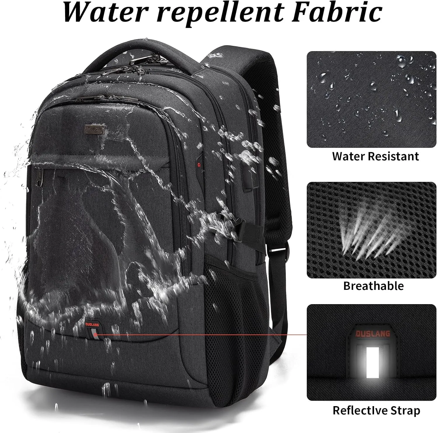 DUSLANG 17 inch Travel Laptop Backpack for Men/Women College Computer Bag