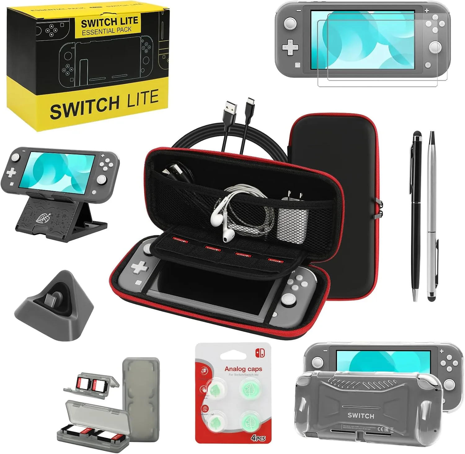 Switch Lite Case 16-in-1 Accessories Bundle for Nintendo Switch Lite (2019)