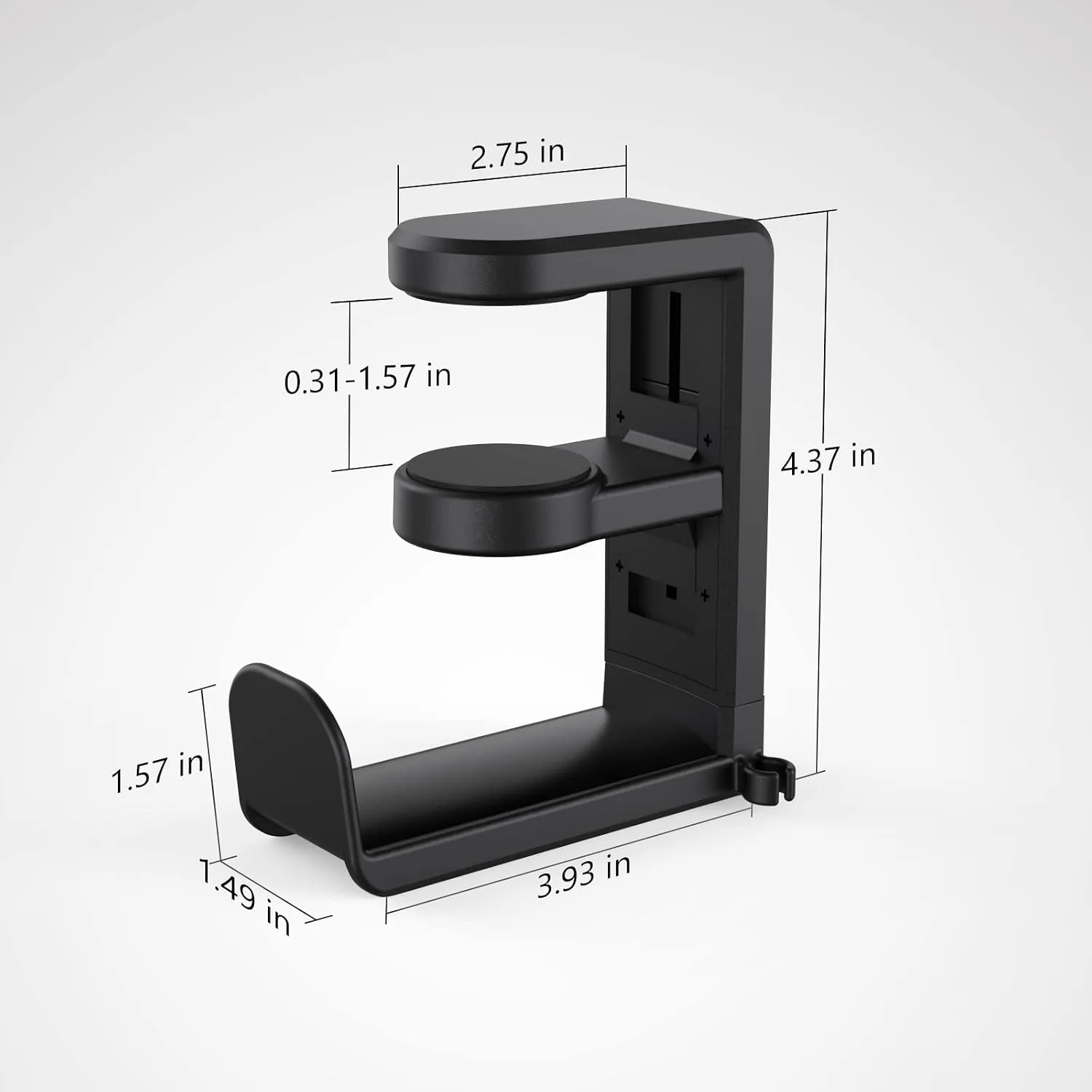 EURPMASK 2 Pack Rotating Headphone Stand,Adjustable Clamp-on Headset Holder