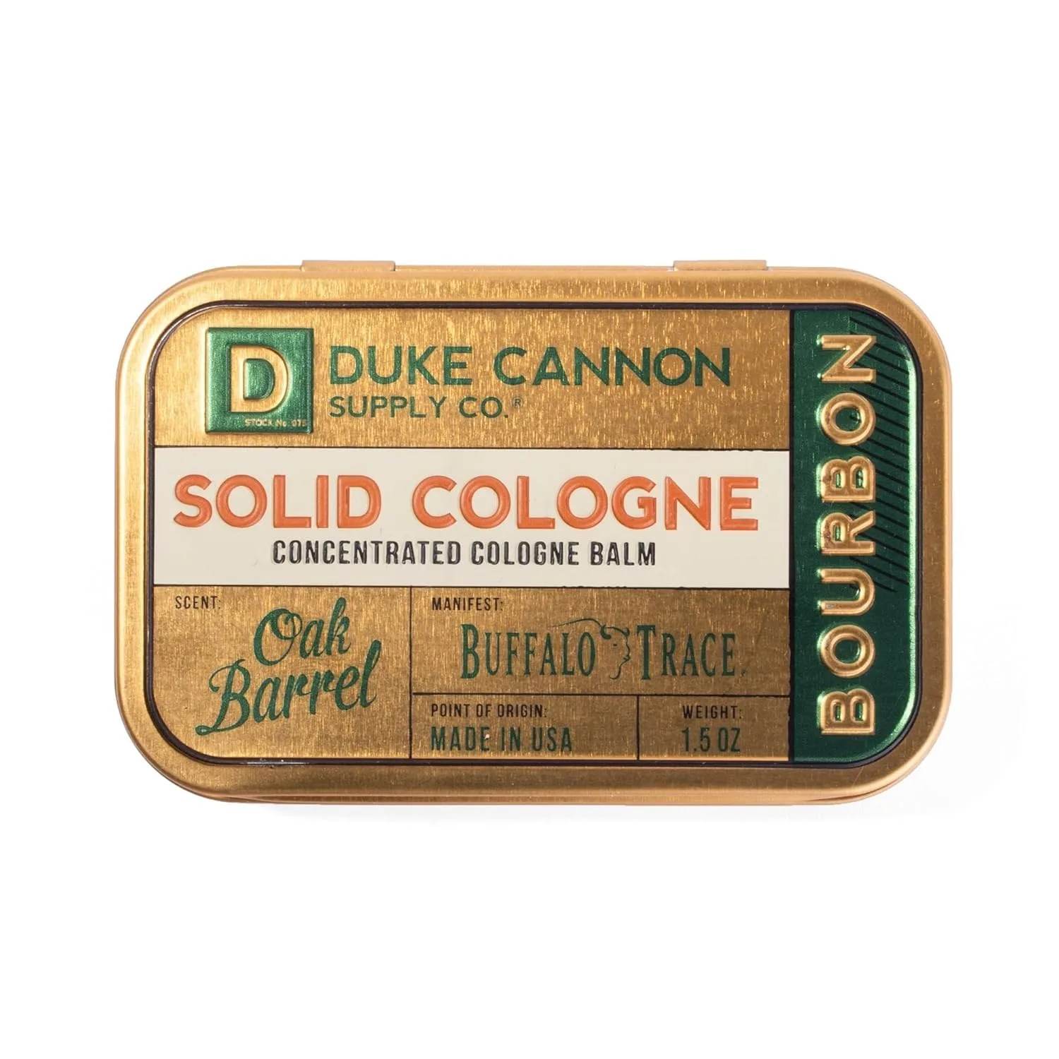Duke Cannon Supply Co. Solid Cologne for Men Midnight Swim - Cold Water, Crisp Greens, Fresh Air - Concentrated Balm, Travel-Friendly Tin, 1.5 oz (1 unit) (Pack of 2)