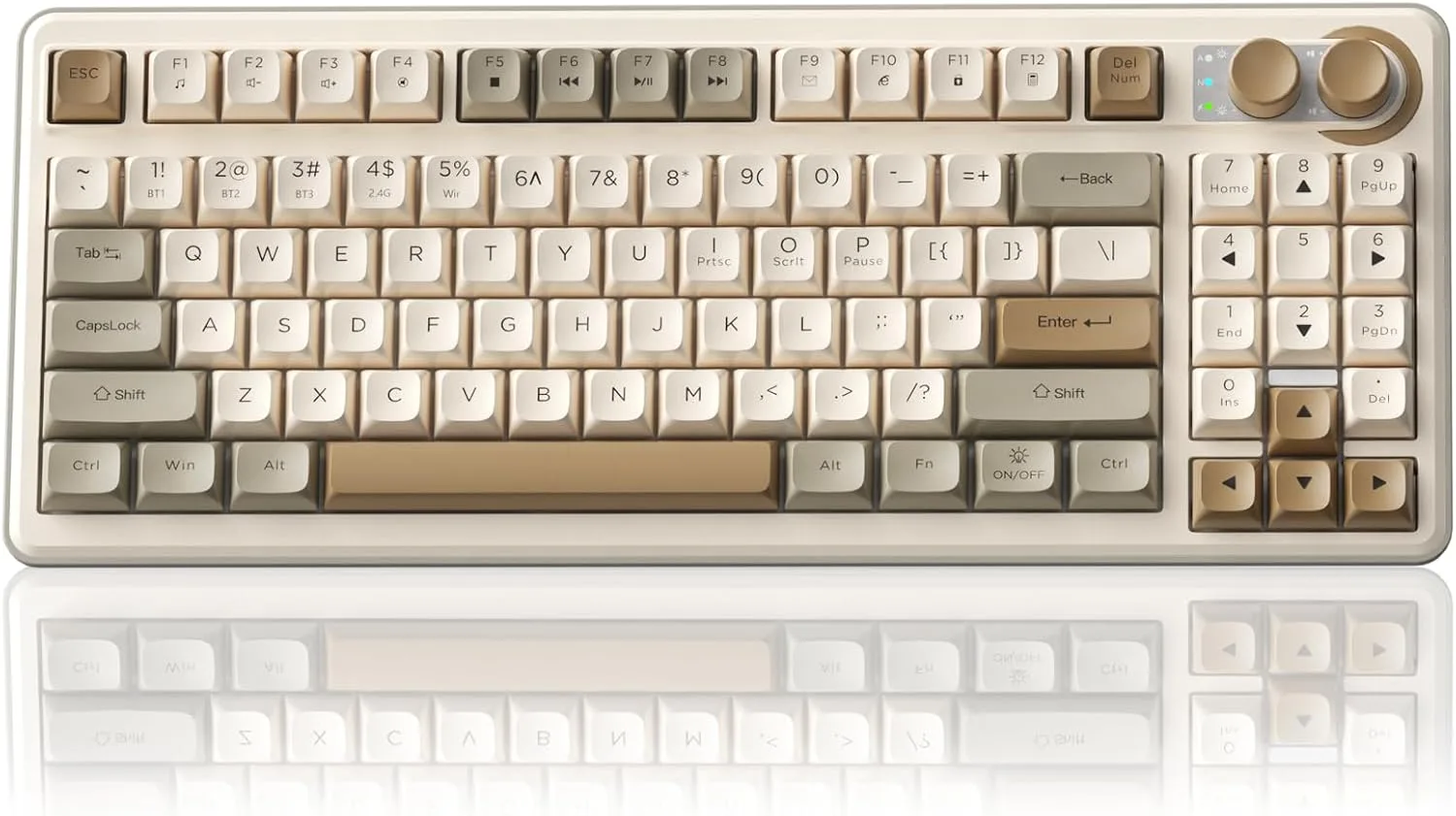 Teclado Gamer Corbobo SOLAKAKA SK90 75% Inalámbrico con Ruedas Multimedia y Teclado Numérico
