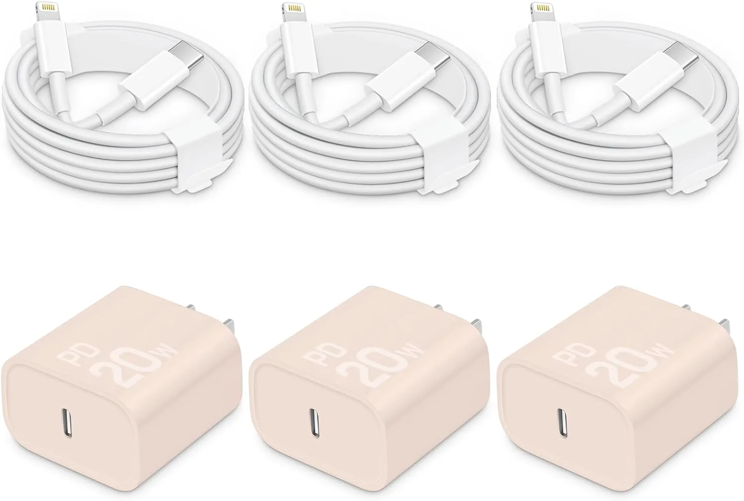 CXX 20W Fast Charger for iPhone 14/13/12 [3-Pack, MFi Certified]