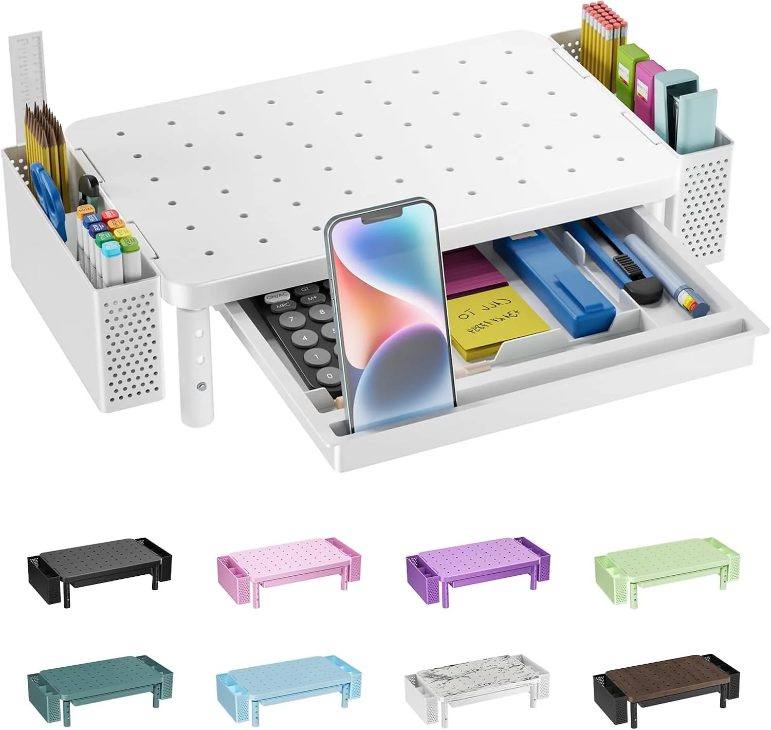 WALI Computer Monitor Stand with Storage and Pen Holder