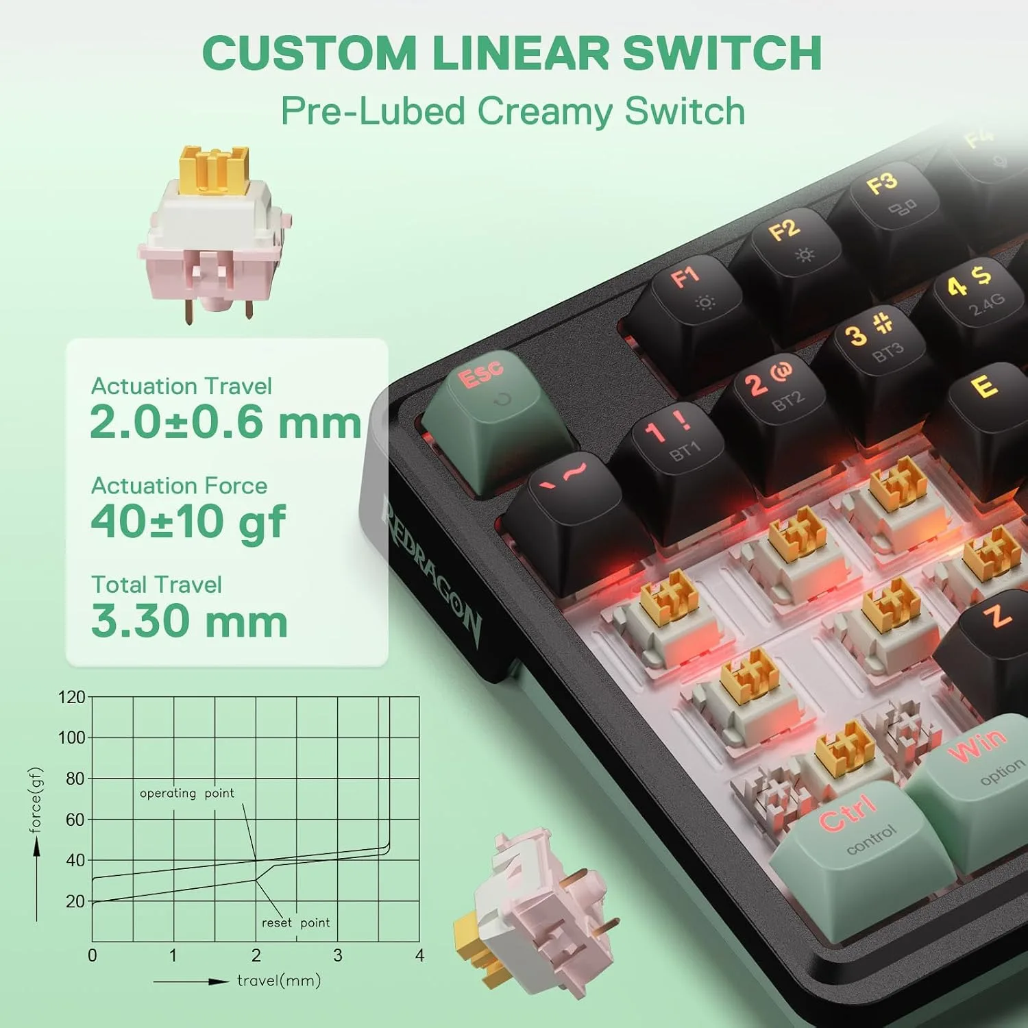 Redragon K745 PRO Wireless 108-Key Gasket RGB Gaming Keyboard, 4 Hotkeys