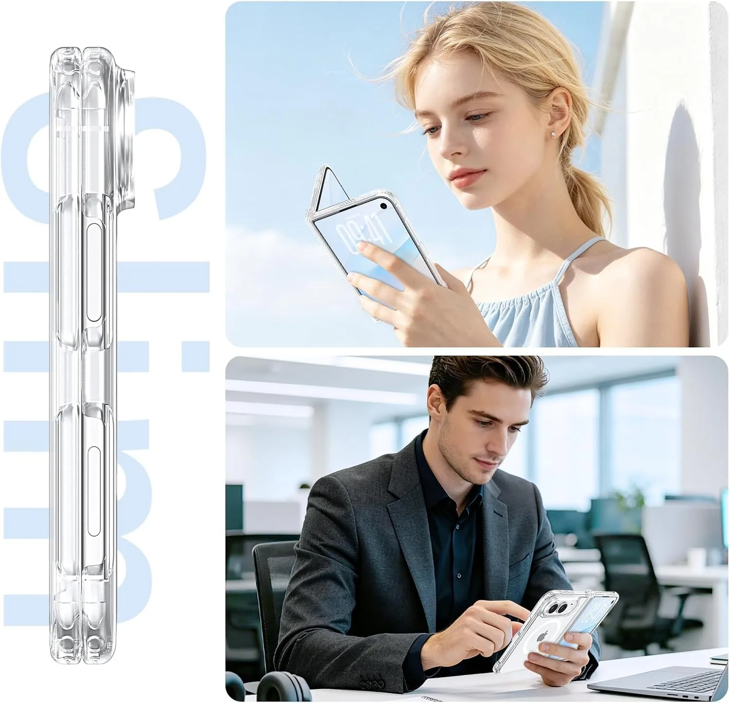 YINLAI Case for iPhone Duo 7.6-Inch,Compatible with Magsafe,Crystal Clear