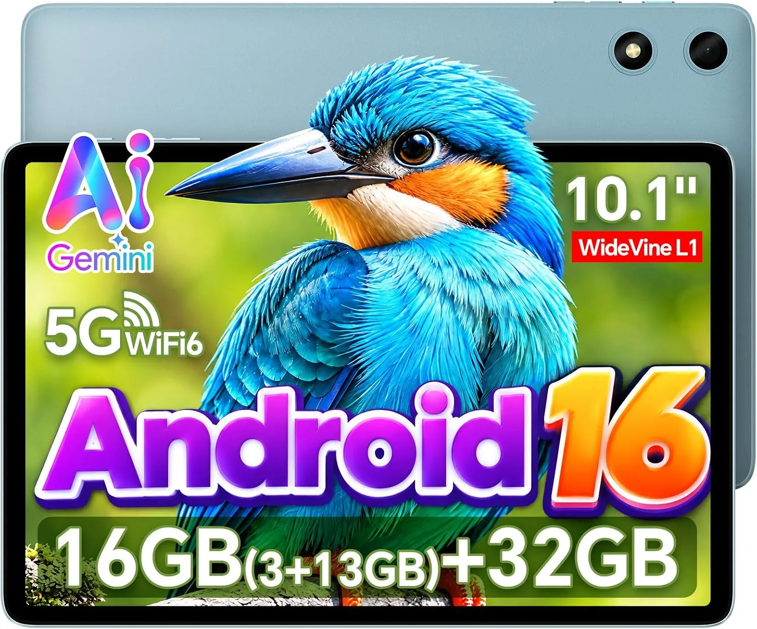 TECLAST Android 16 Tablet 10 Inch, Octa-Core CPU IPS 5GHz WiFi Dual Camera