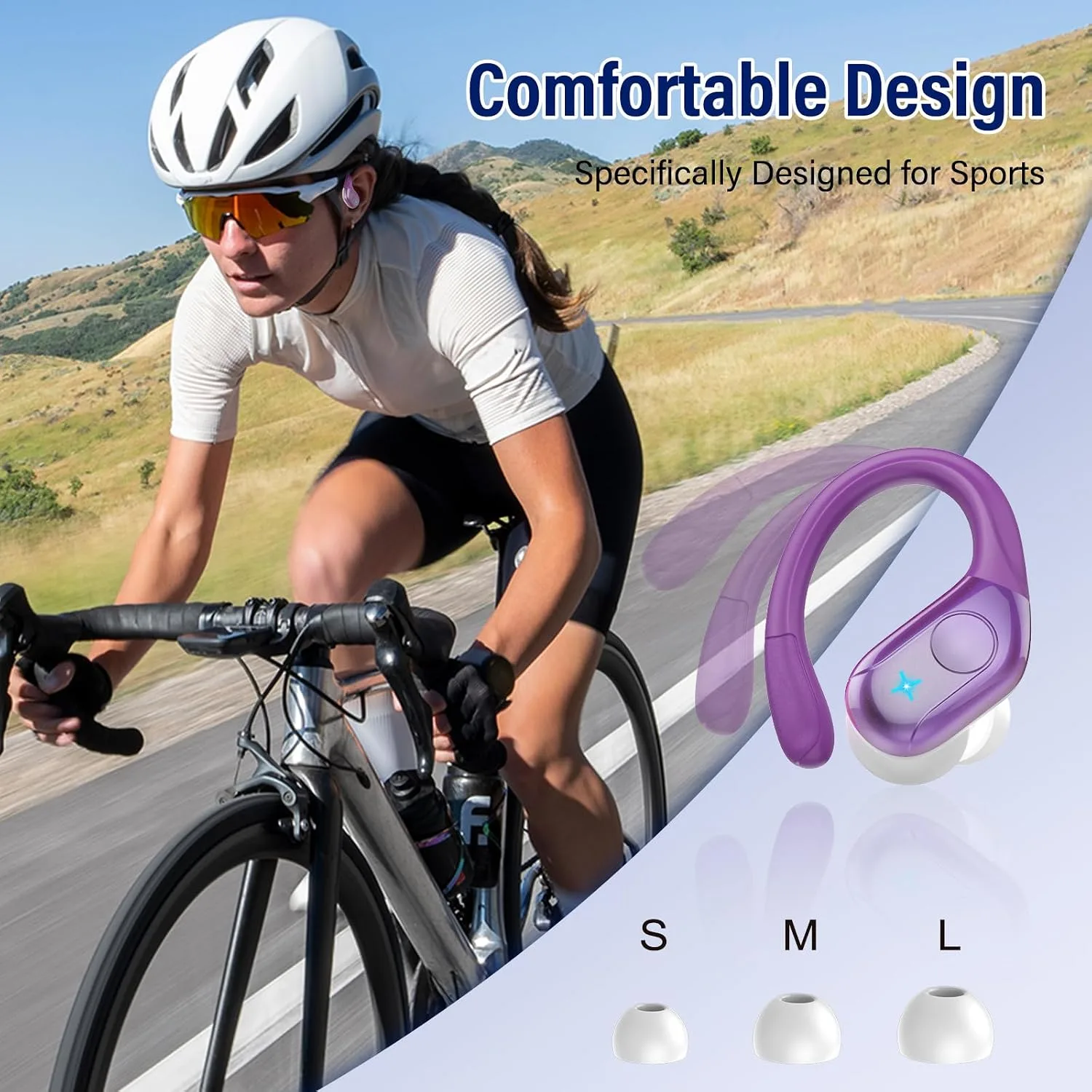 Bluetooth 5.4 Headphones Wireless Earbuds Sports, 75Hrs Bass Hi-Fi Stereo