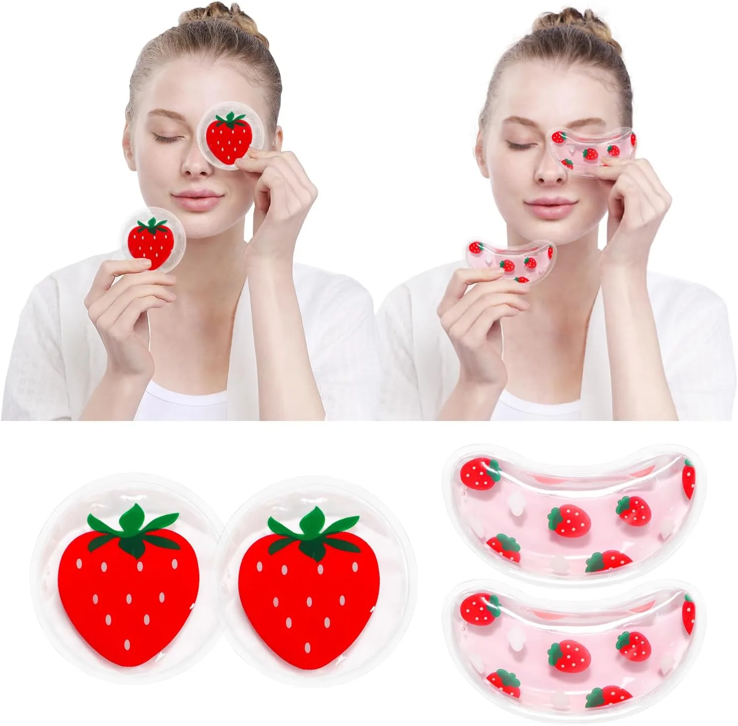 4PCS Gel Eye Ice Pack Set Reusable, Cold and Hot Compress for Eyes