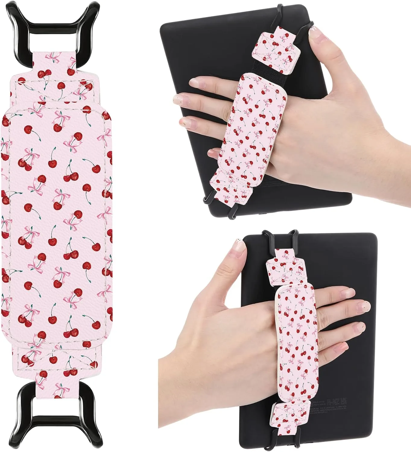 Correa de mano Berirexrion para Kindle y e-readers 6-7.5 pulg Rosa con moño cereza
