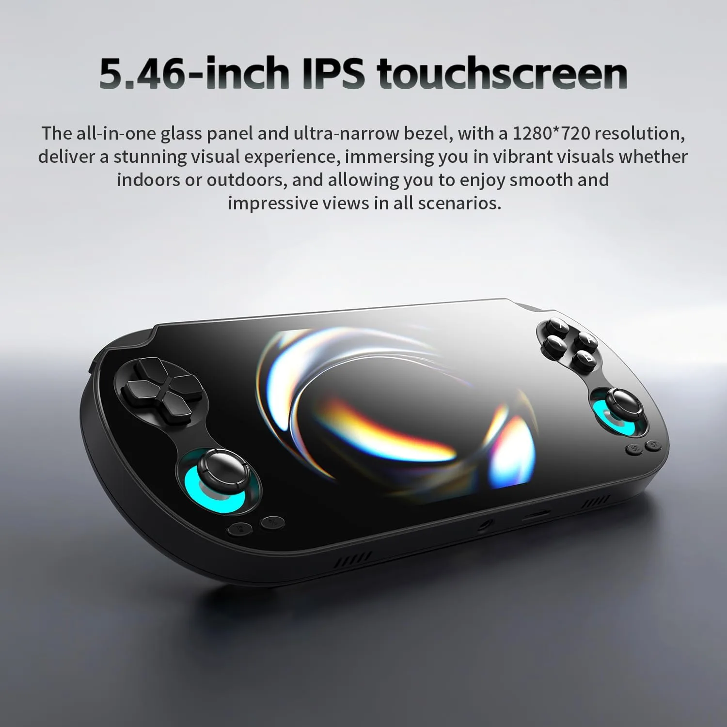 RG VITA Handheld Game Console, Android 12 Retro Gaming Console with 5.46 Inches IPS Touch Screen, 3GB+64GB, Portable Game Console Support Multi-Emulator and WiFi 5 Bluetooth 5.0 (Black)
