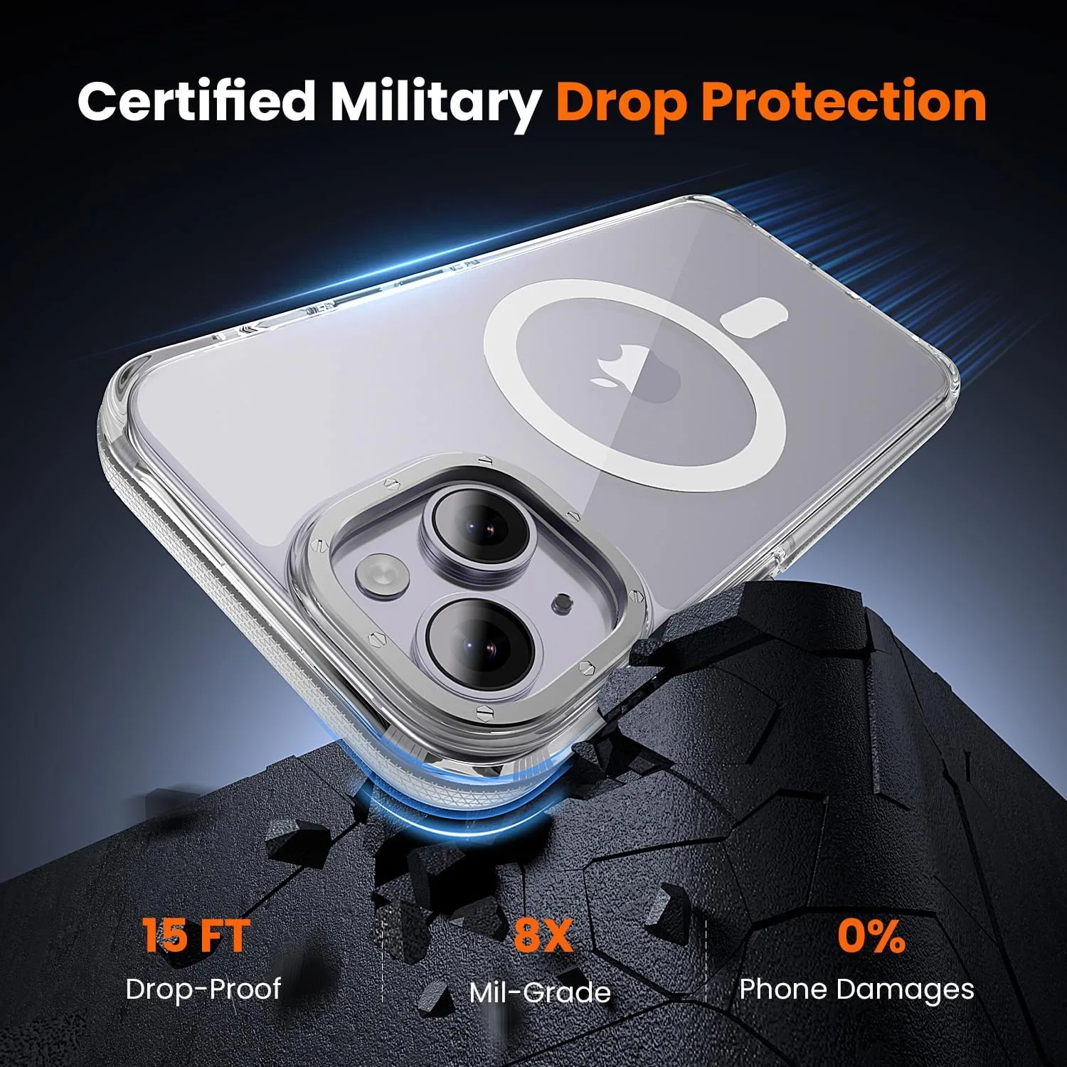 toushion 3 in 1 for iPhone 14 Case Clear Bumper